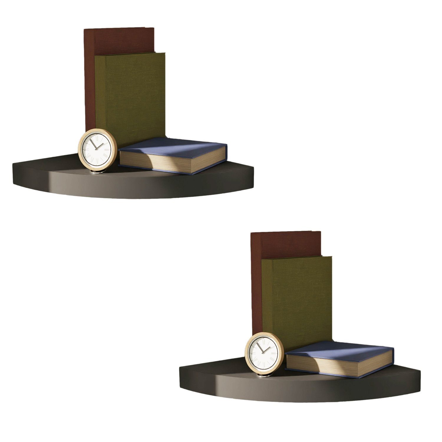 Mojawo Wandregal 2er Set Eckregal Wandregal Schweberegal Schwarz Regal MDF günstig online kaufen