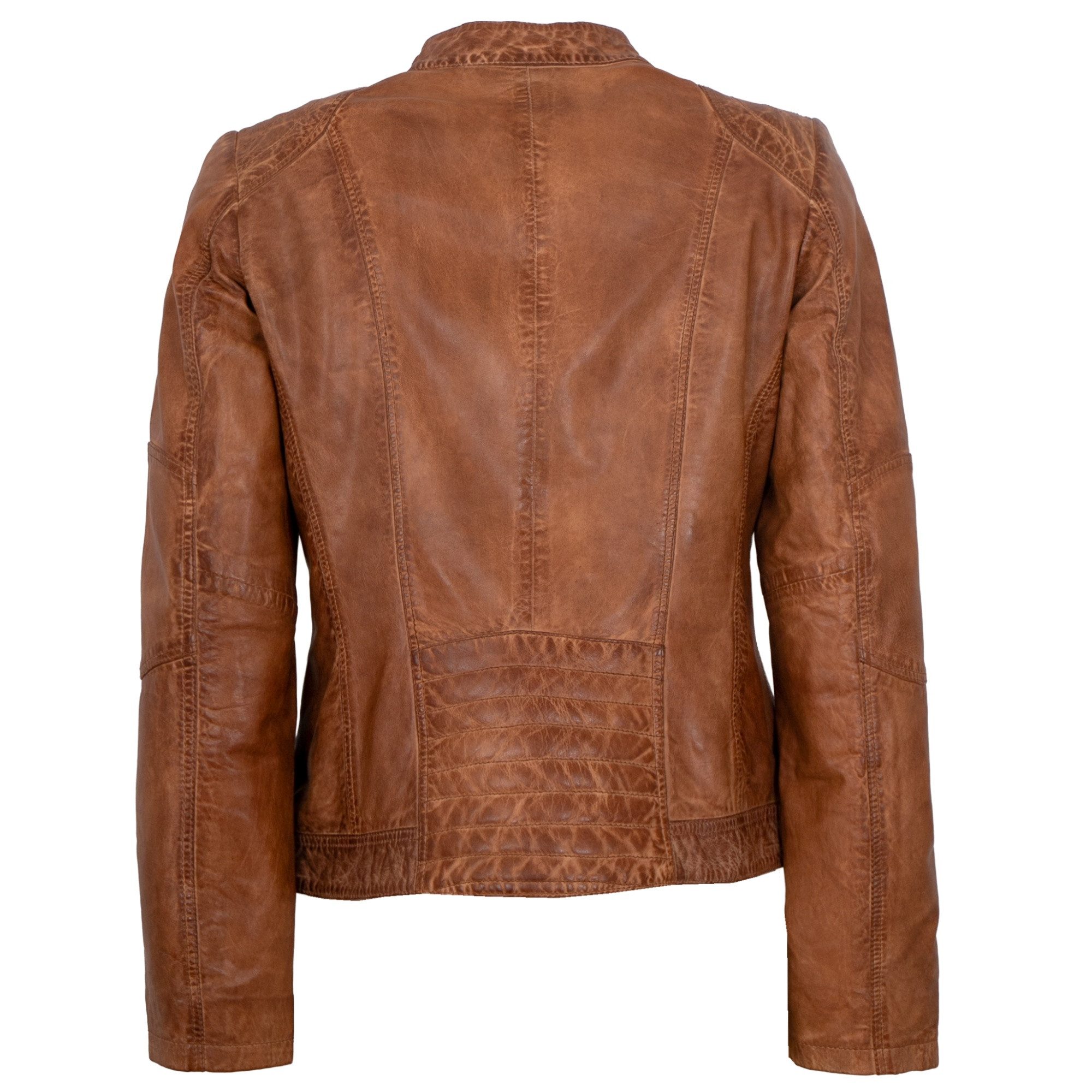 Maddox Lederjacke Jecki MADDOX - Damen Lederjacke Lammnappa cognac