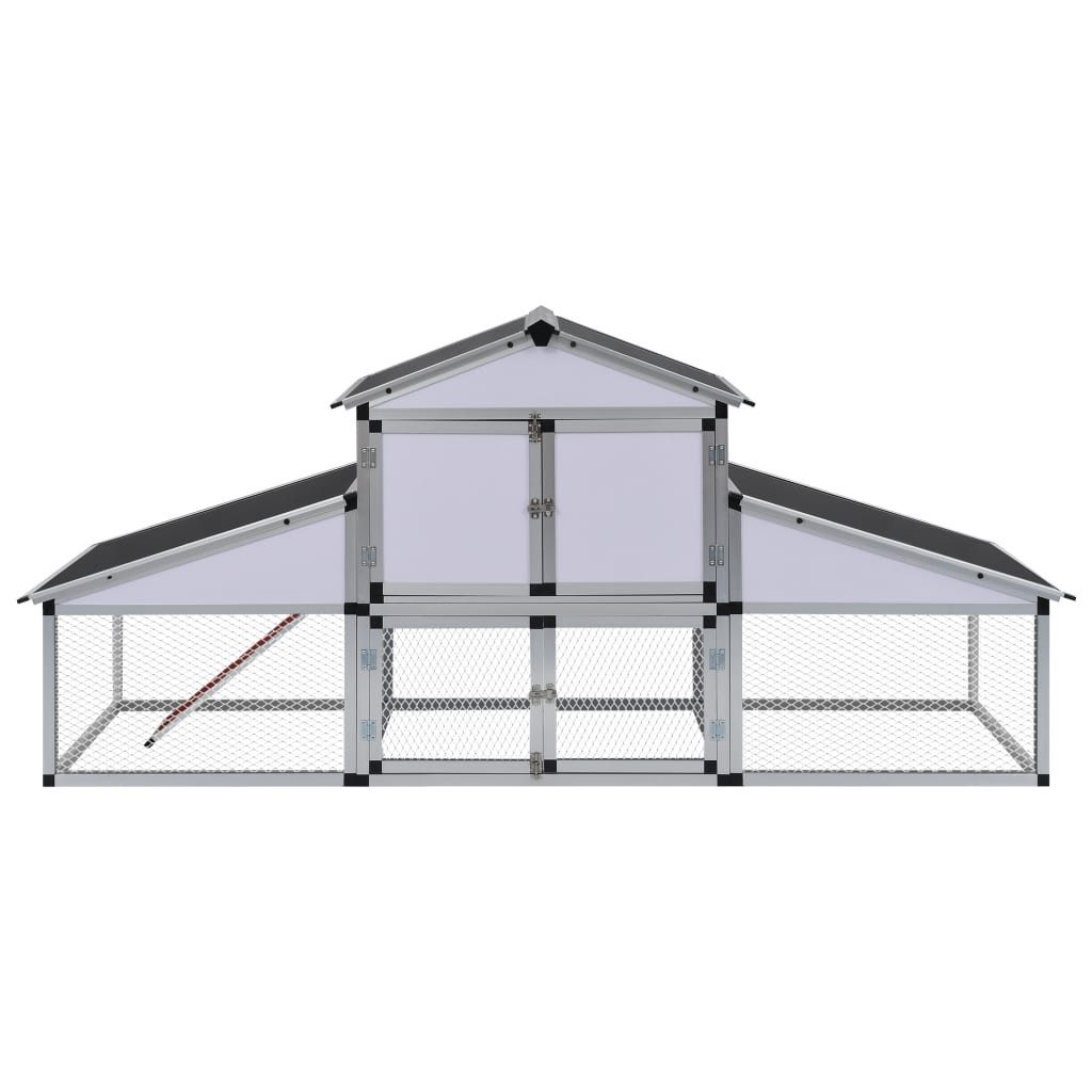 vidaXL Hühnerstall Hühnerstall mit Freilaufgehege und Nistkasten Aluminium