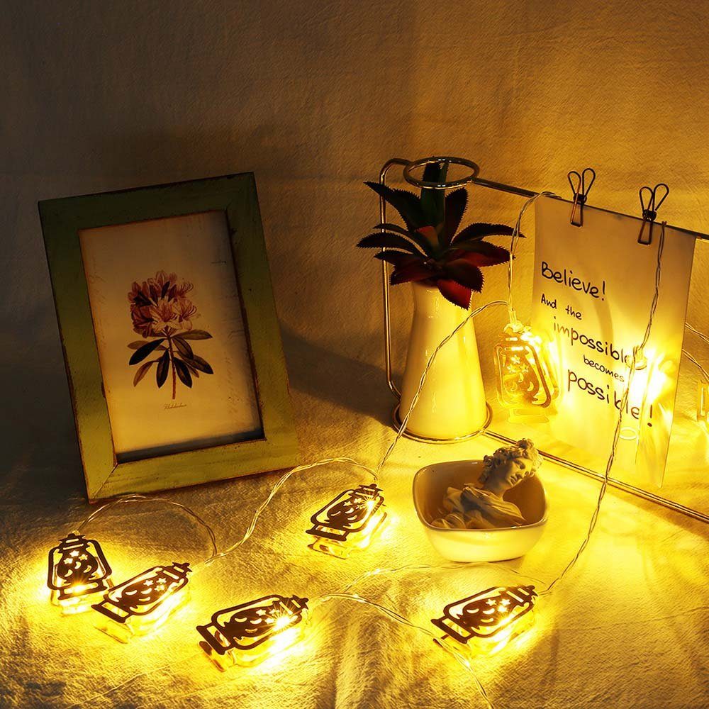 Beliebte Artikel Rosnek LED-Lichterkette 1.5 Lichterkette, Wasserdicht, Batteriebetrieben Kerosinlampe(B) Mubarak Dekorative Meter IP20 Ramadan 10LED