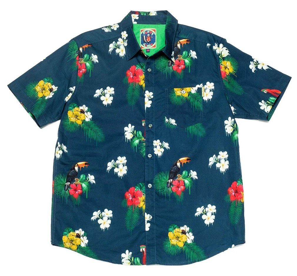 Pardy Time Kurzarmhemd On Acid Grün Hawaii Strand Party Shirt