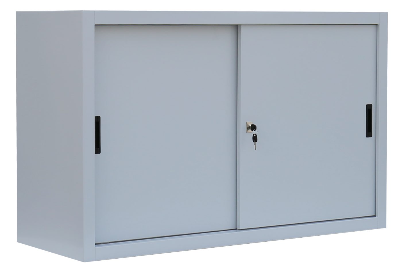 Steelboxx Schiebetürenschrank Aktenschrank Sideboard aus Stahl grau 750 x 1600 x 450 mm (1-St) komplett montiert