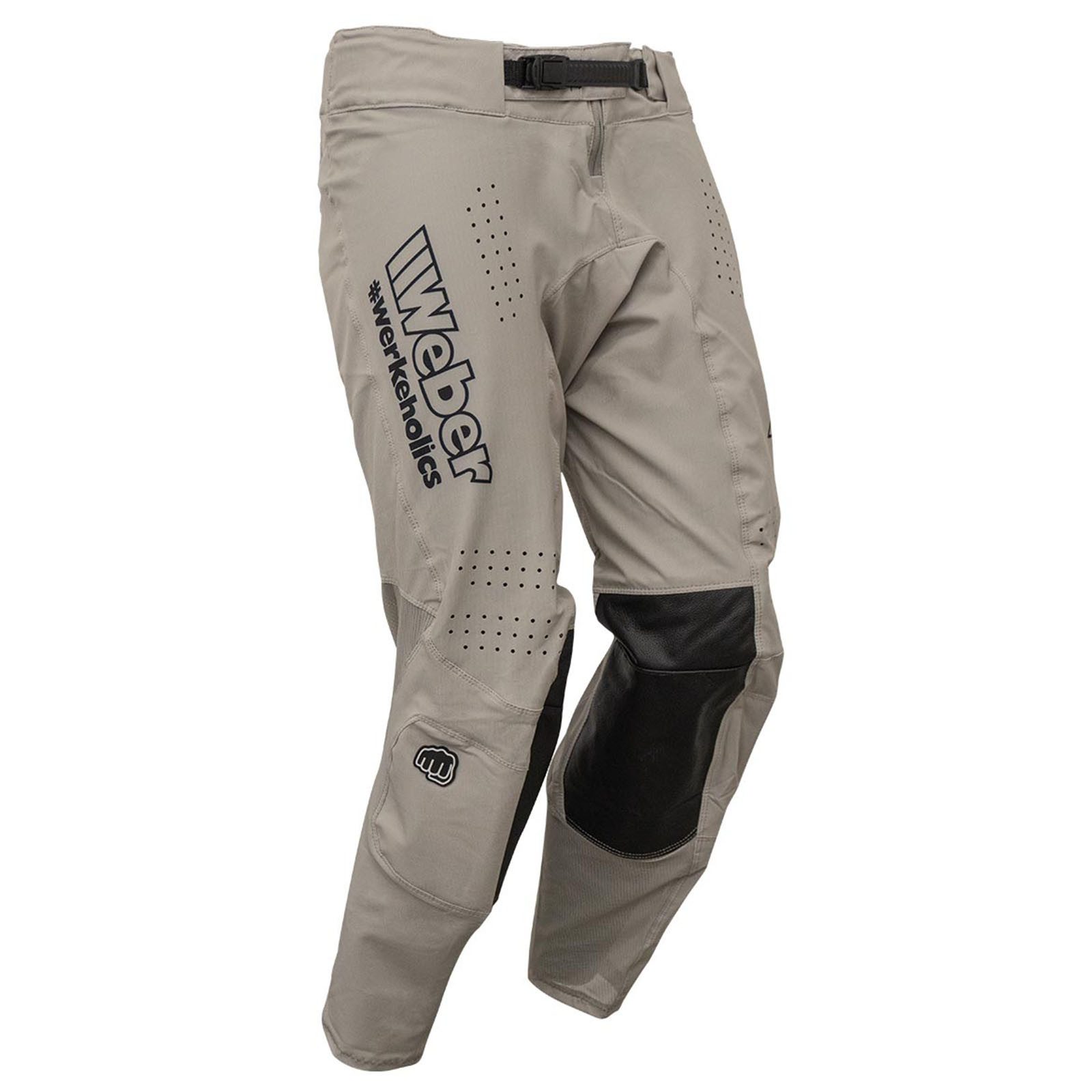 Weber GmbH Motorradhose Weber #Werkeholics Flow Hose sand/beige großzügige Stretch- und Belüftungszonen, Ledereinsätze im Kniebereich