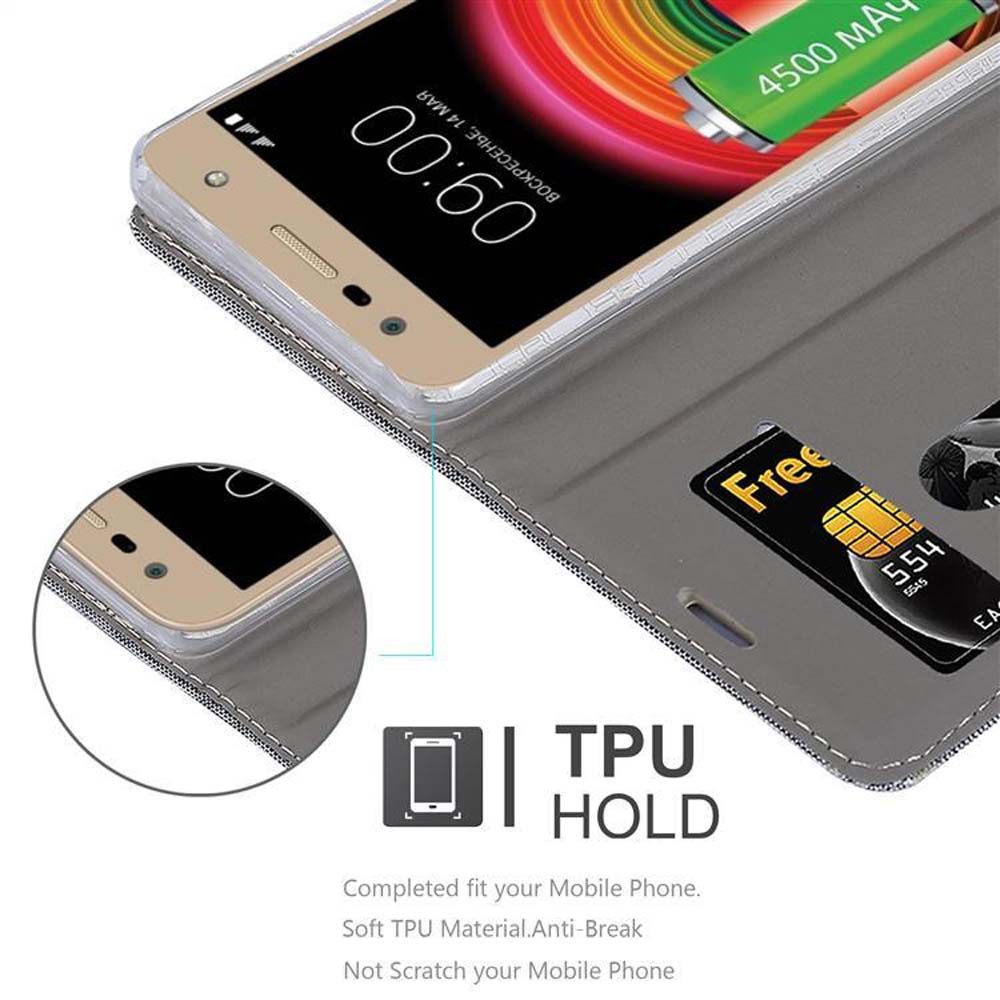 Cadorabo Handyhülle für LG X POWER 2 Hülle LG X POWER 2, Klappbare Handy Schutzhülle - Hülle - mit Standfunktion und Kartenfach