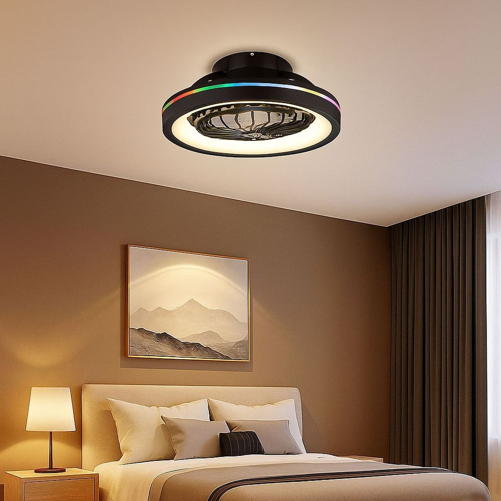 GLOBO LIGHTING Deckenventilator, Deckenlampe Ventilator Wohnzimmerleuchte RGB LED Fernbedienung