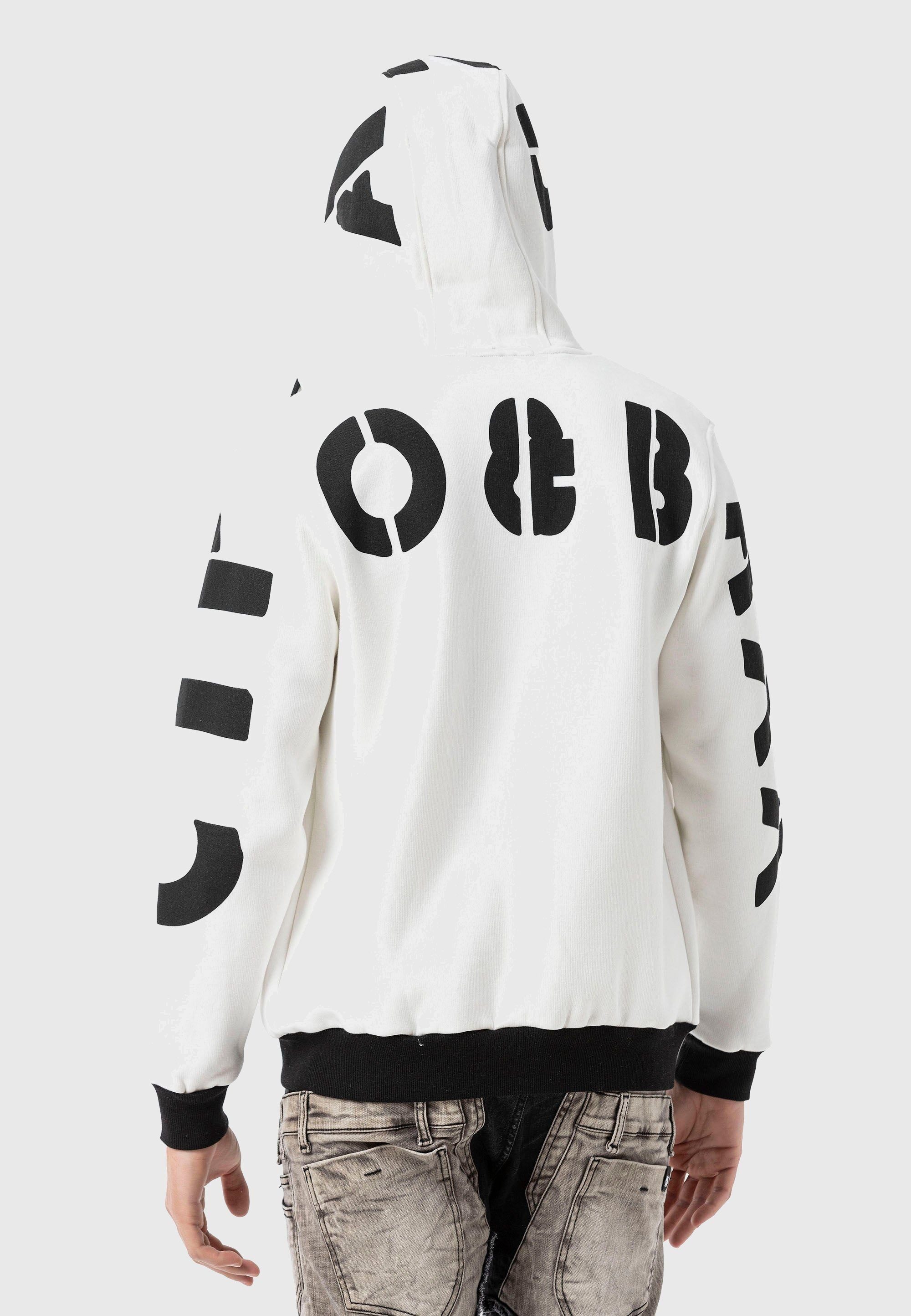 Cipo & Baxx Strickjacke Hoodie Sweat Jacket (1-tlg) mit Ärmel- und Rückenprint – Bild 5 von 5