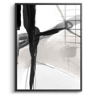 DOTCOMCANVAS® Acrylglasbild Artistic Brush Strokes - Acrylglas, Acrylglasbild Artistic Brush Strokes weiß schwarz Wandbild Kunstdruck