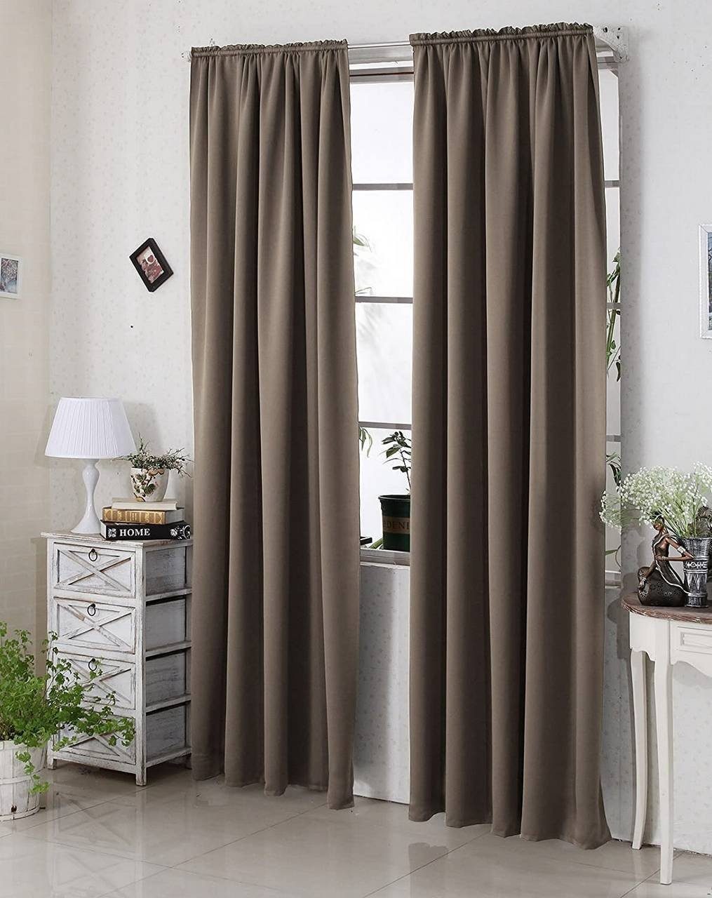 Woltu Gardine (2 St), Kräuselband für Schiene, Thermo-/Verdunklungsvorhang günstig online kaufen