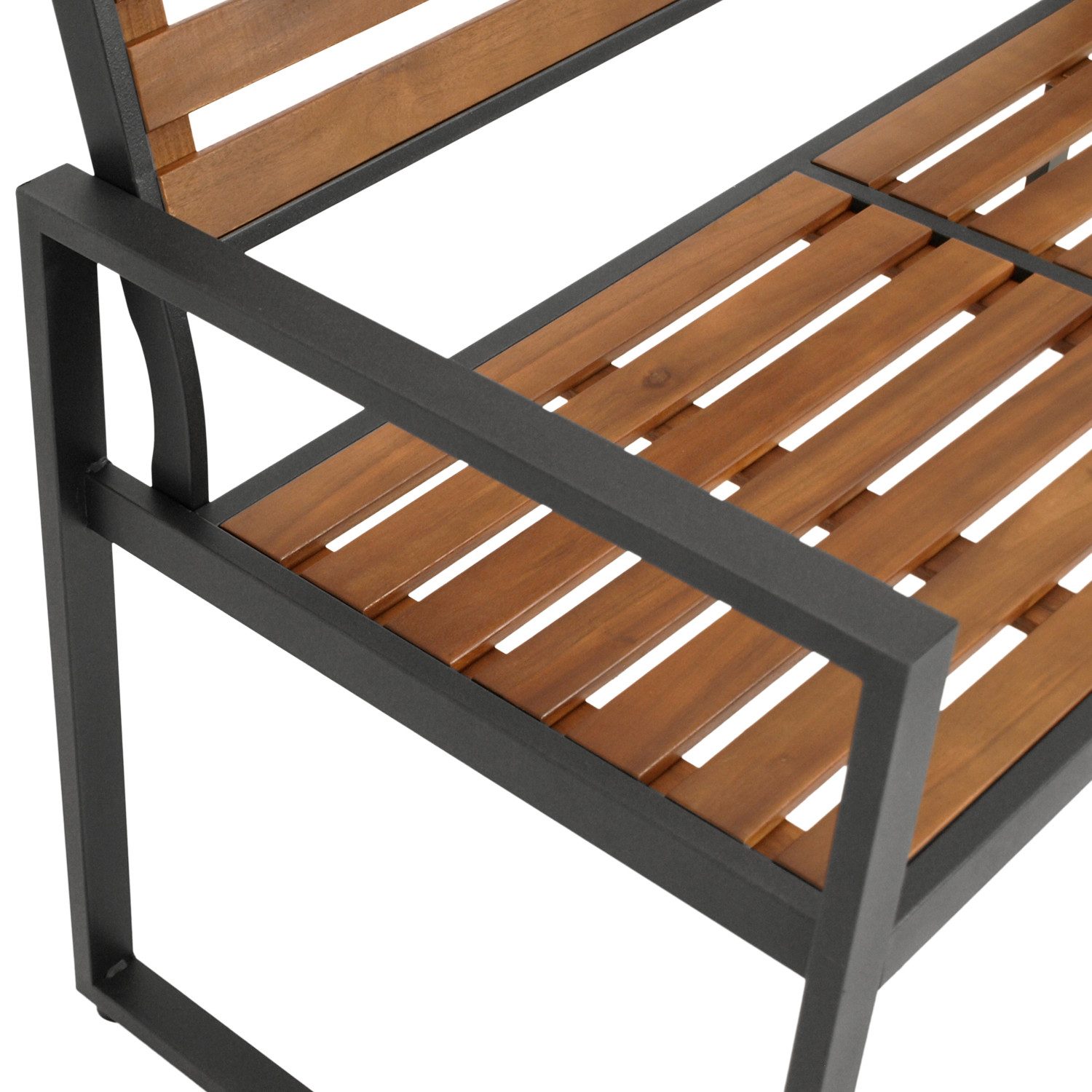 DEGAMO Gartenbank RAGUSA 2-sitzer, Metall anthrazit + Akazie geölt, moderne Optik