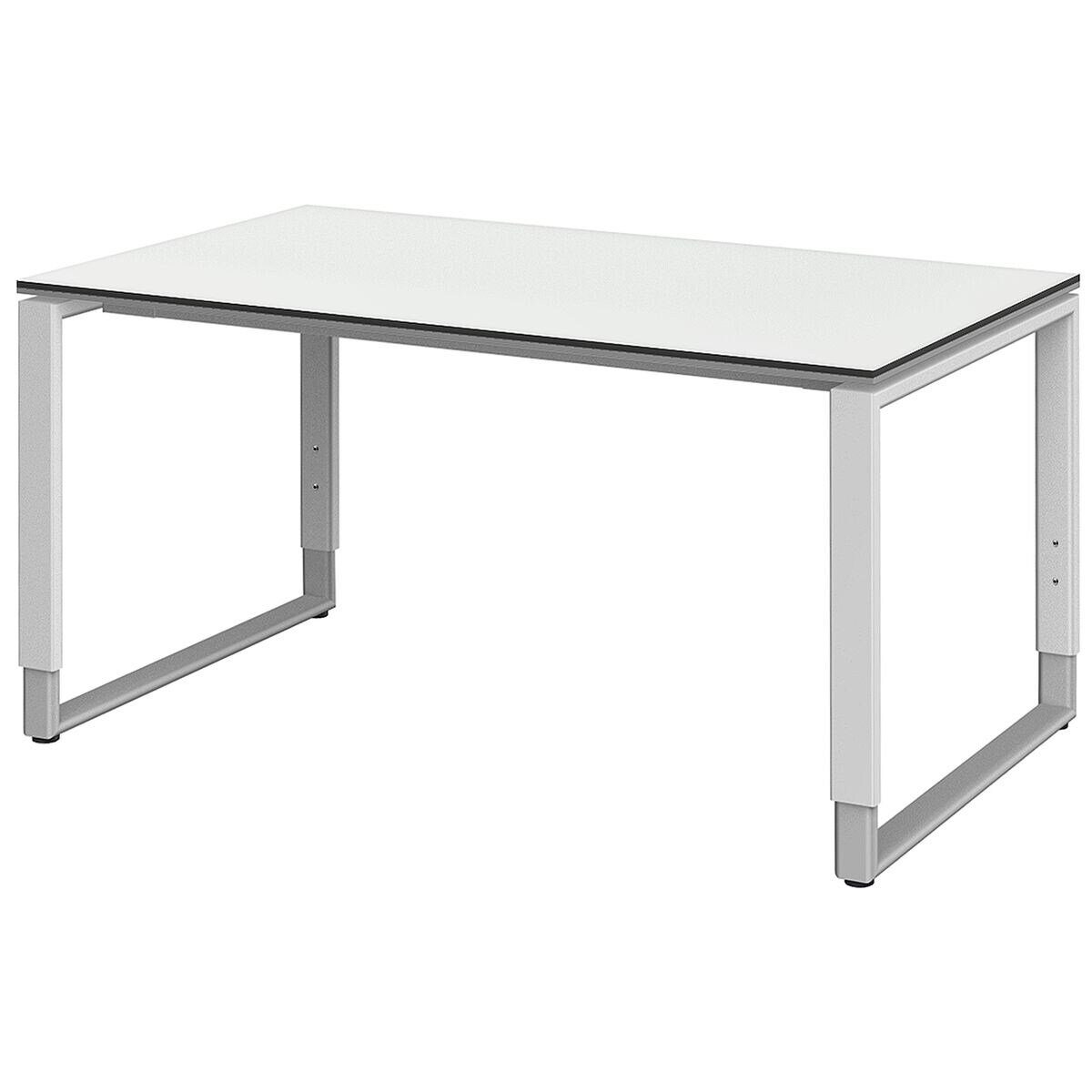 röhr Schreibtisch Objekt Plus, mit 2-farbiger ABS-Kante, manuell höhenverstellbar weiß