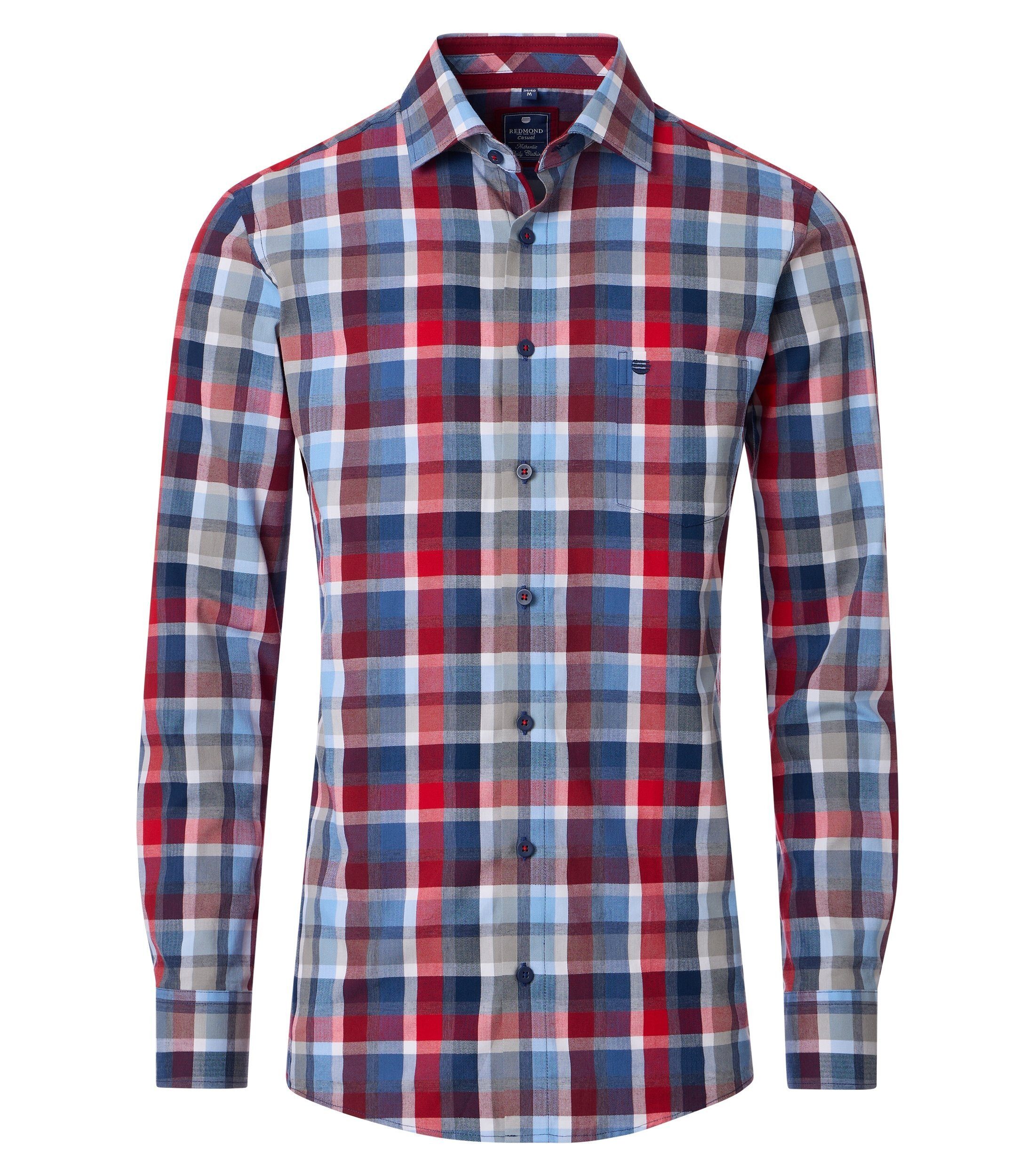 Redmond Langarmhemd kariert Comfort Fit günstig online kaufen
