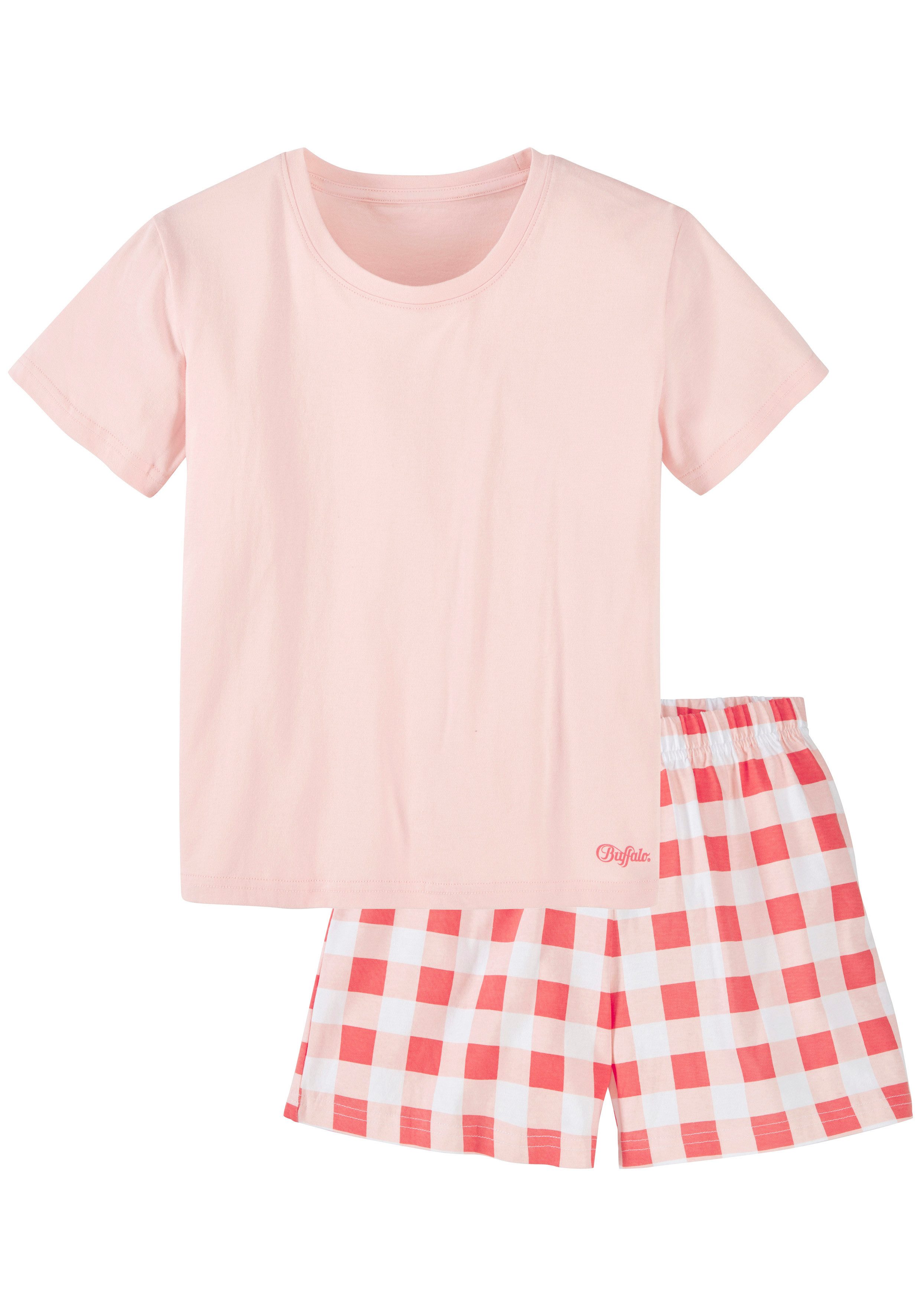 Buffalo Pyjama (2 tlg., 1 Stück) Mädchen - kurzer Schlafanzug mit karierter Hose
