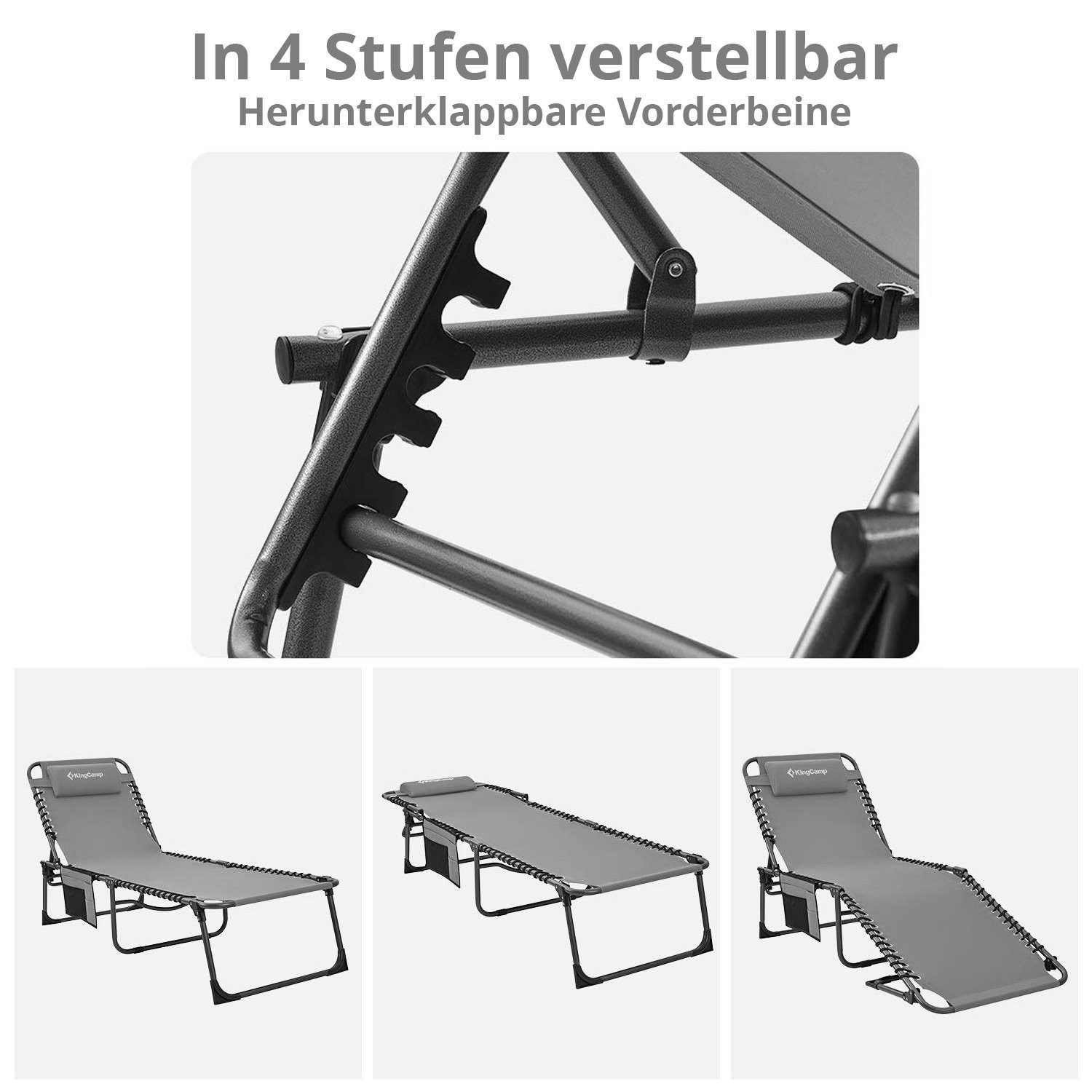 KingCamp Campingstuhl Sonnenliege Liegestuhl Weston Camping - Strand Lie