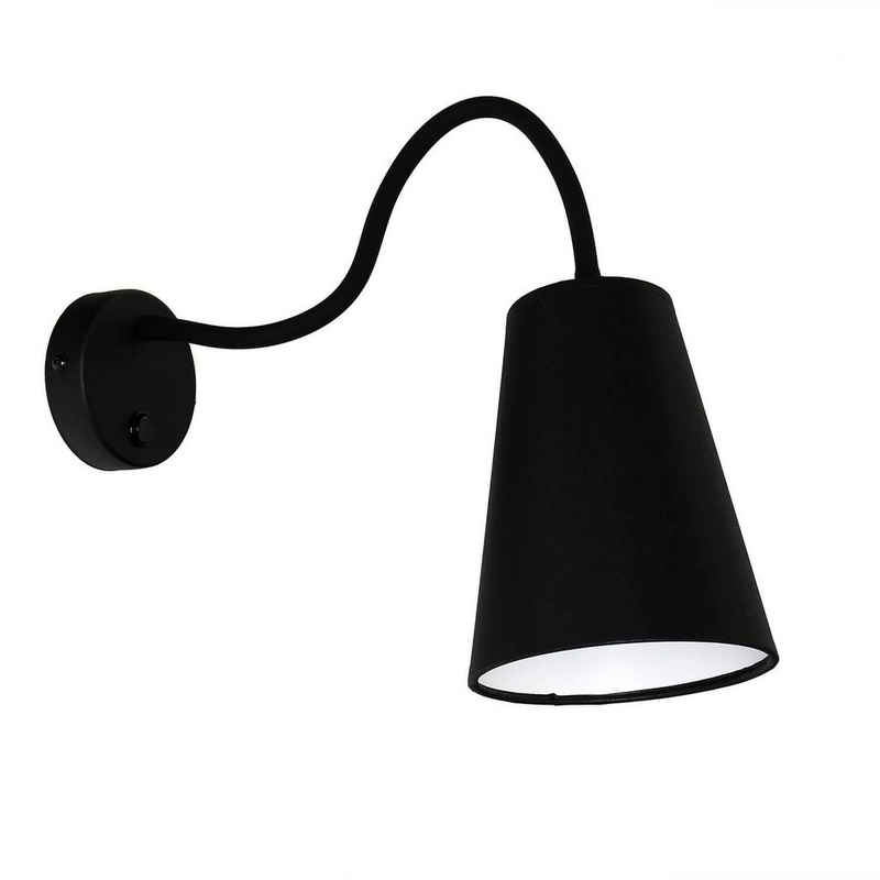Licht-Erlebnisse Wandleuchte BANTA, ohne Leuchtmittel, Moderne Wandlampe Schwarz flexibel mit Schalter Leselampe Bett