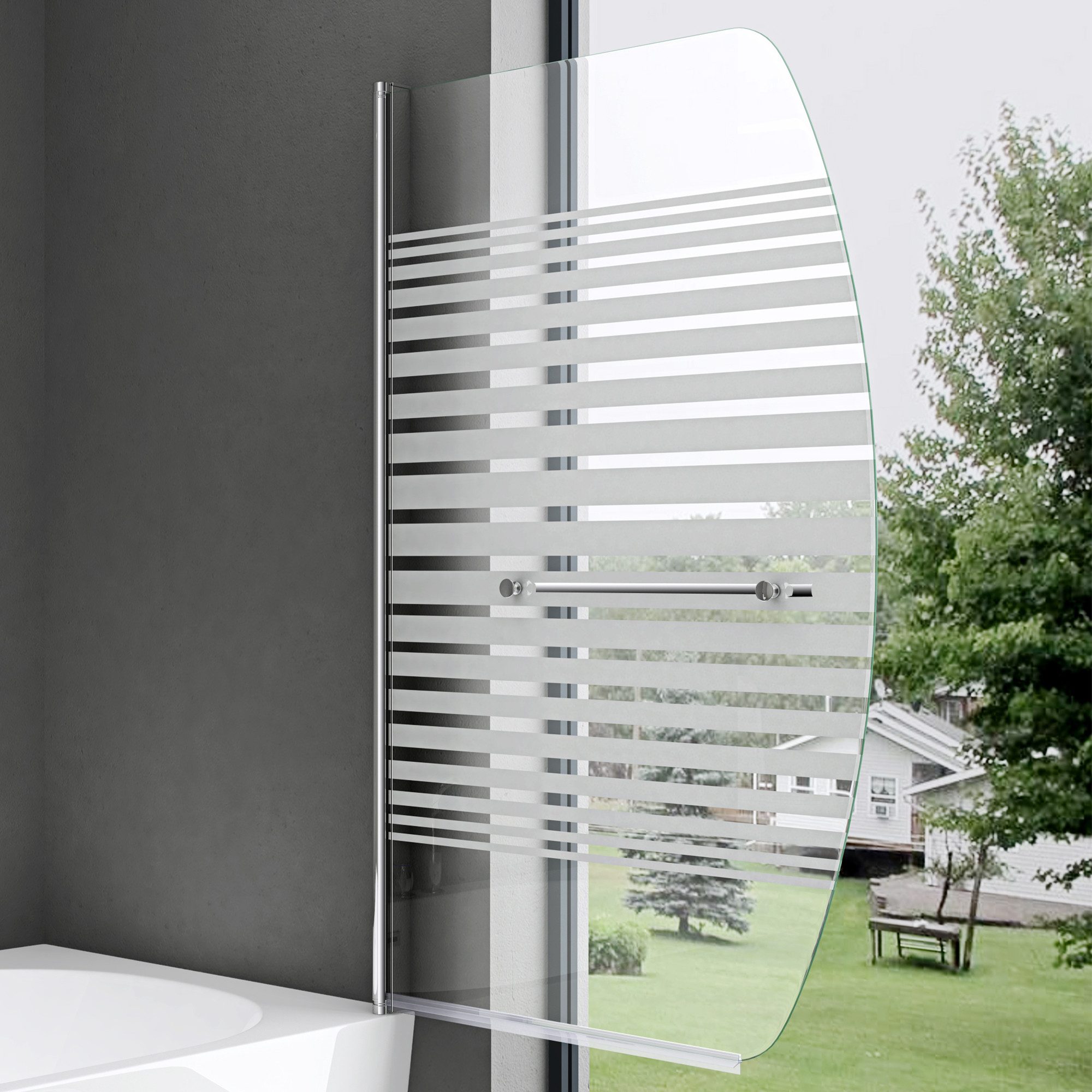 doporro Badewannenaufsatz Duschwand Badewanne 6mm ESG mit Nano-Beschichtung H:140cm Cor112, Einscheibensicherheitsglas, Breite 90cm Höhe 140cm, schwenkbar 180° – Bild 5 von 5