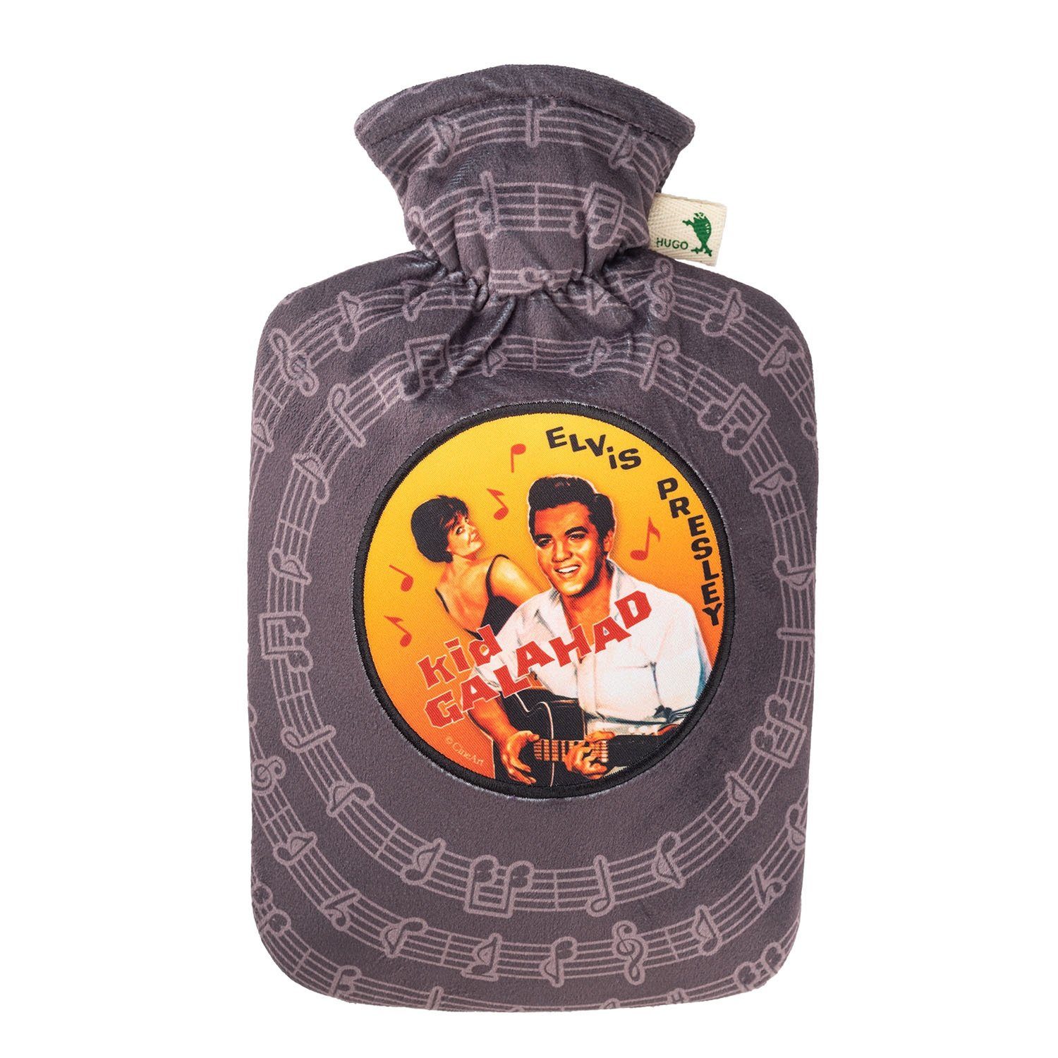 Hugo Frosch Wärmflasche Klassik 1,8 l Made in Germany mit Nickibezug "Movie Klassiker", Elvis Presley - langlebige Bettflasche, waschbarer Überzug