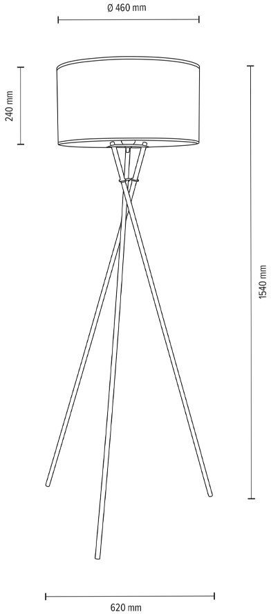 andas Stehlampe Rabis, Leuchtmittel, Made in Stehlampe ohne aus Metall, Europe Dreibein