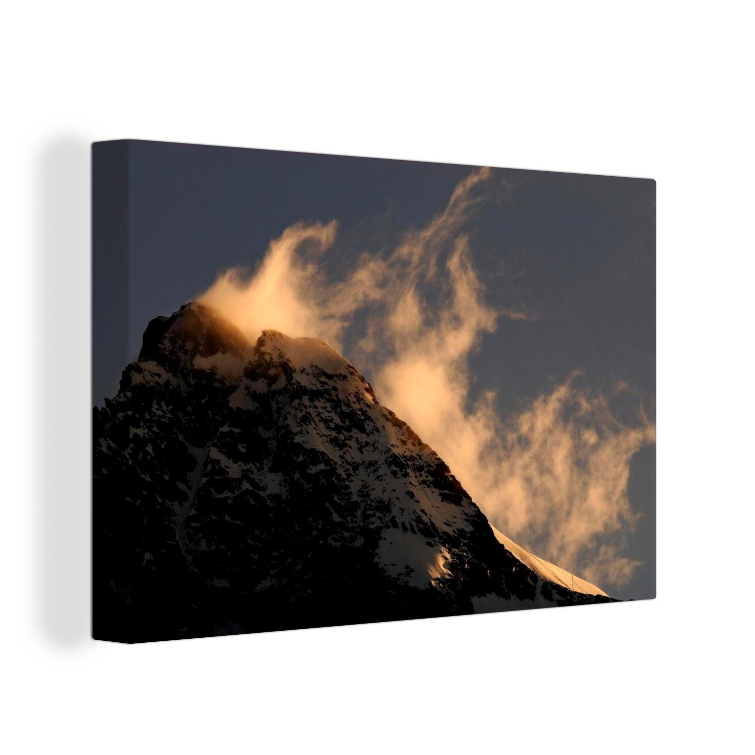 OneMillionCanvasses® Leinwandbild Großglockner-Gipfel bei Sonnenaufgang in Österreich, (1 St), Wandbild Leinwandbilder, Aufhängefertig, Wanddeko, 30x20 cm