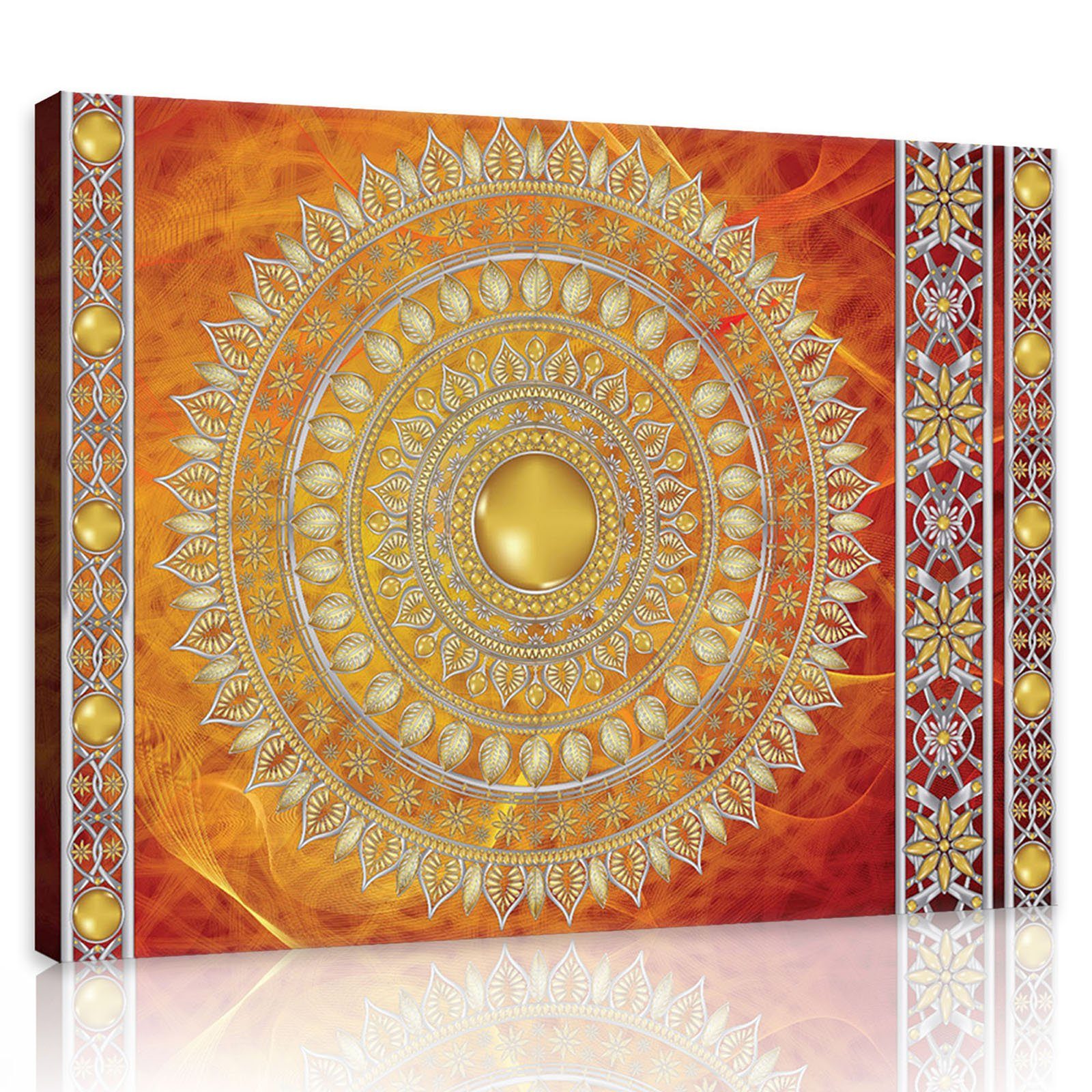 Modern Kunstdruck Mandala Orientalisch Leinwandbild (Einteilig), Abstrakt Wallarena Canvas Wandbilder Groß Wohnzimmer Aufhängefertig Leinwand Bilder Wandbild für Bild Auf XXL Schlafzimmer, Modern Leinwandbilder