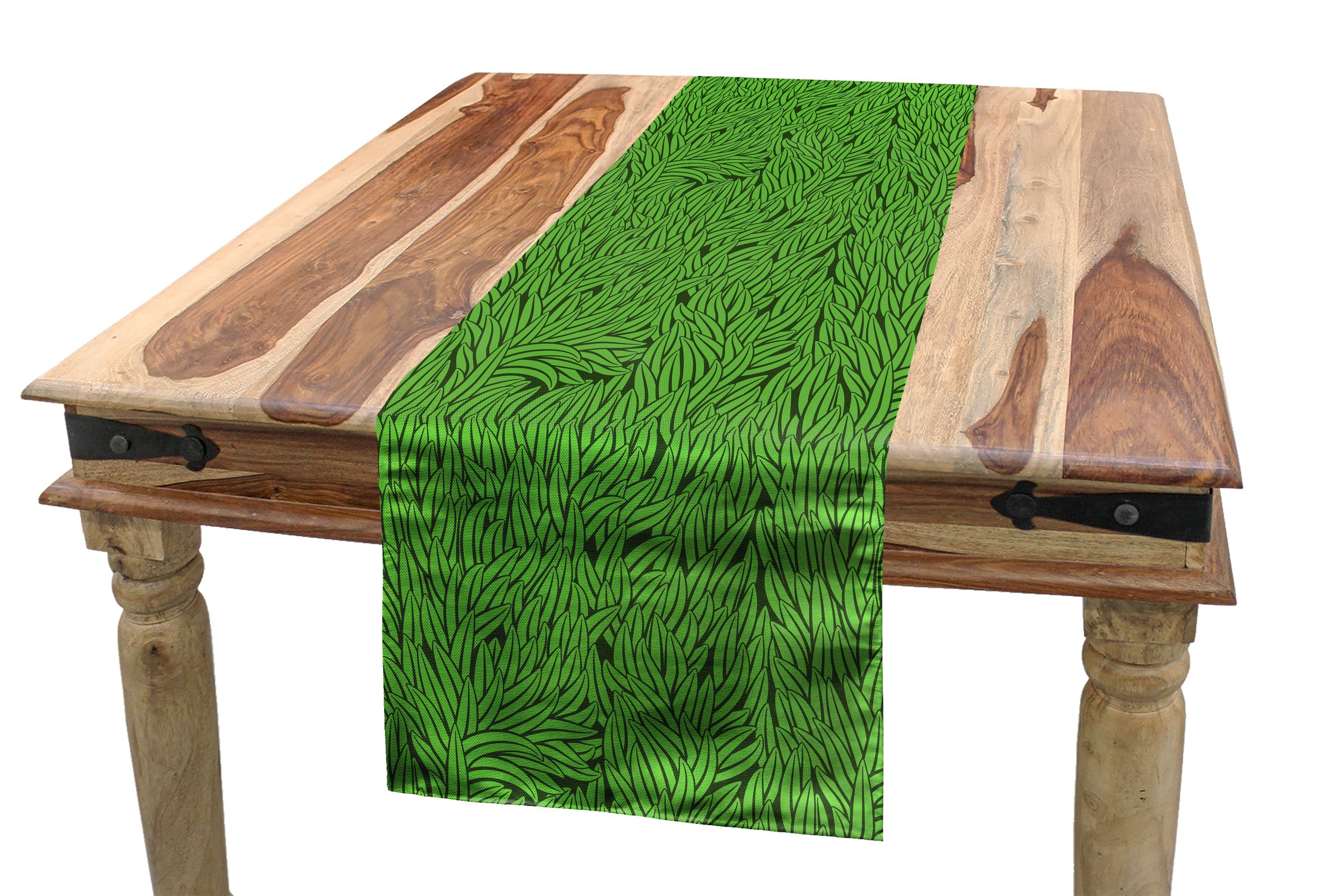 Abakuhaus Tischläufer Esszimmer Küche Rechteckiger Dekorativer Tischläufer, Grün Grass Wachstum Zusammenfassung