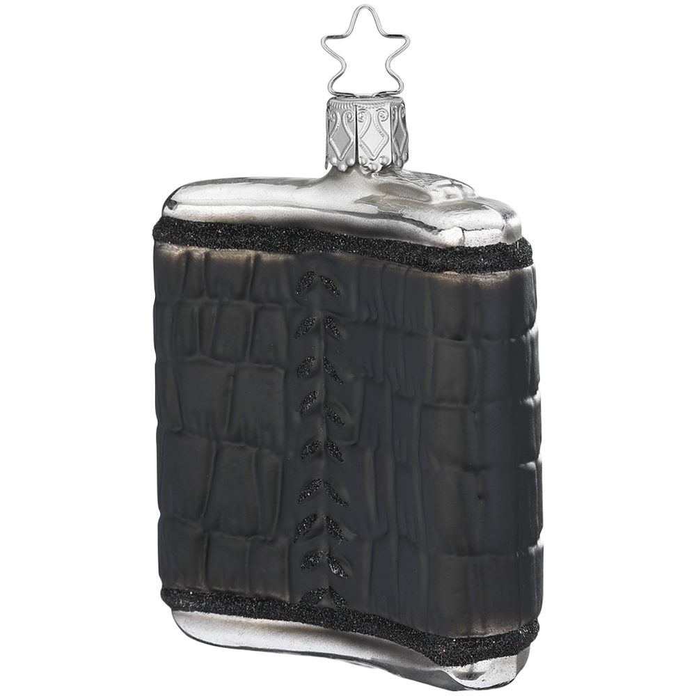 INGE-GLAS® Christbaumschmuck Flachmann 8,5cm (1-tlg), mundgeblasen, handbemalt