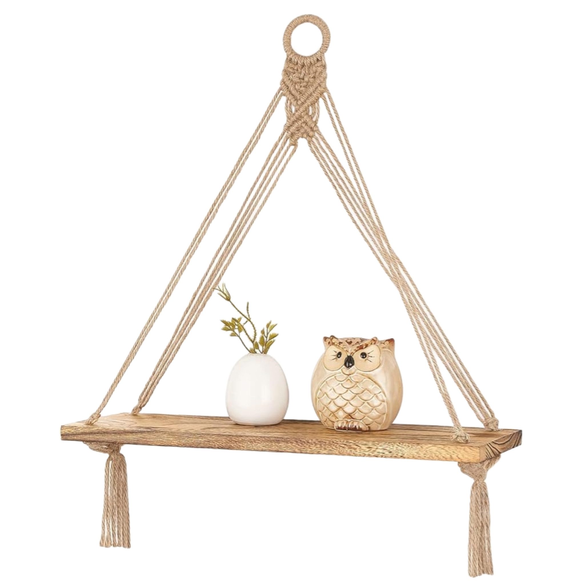 Coonoor Wanddekoobjekt Wandregal, Boho Makramee Holzregal Wandbehang, Handg günstig online kaufen