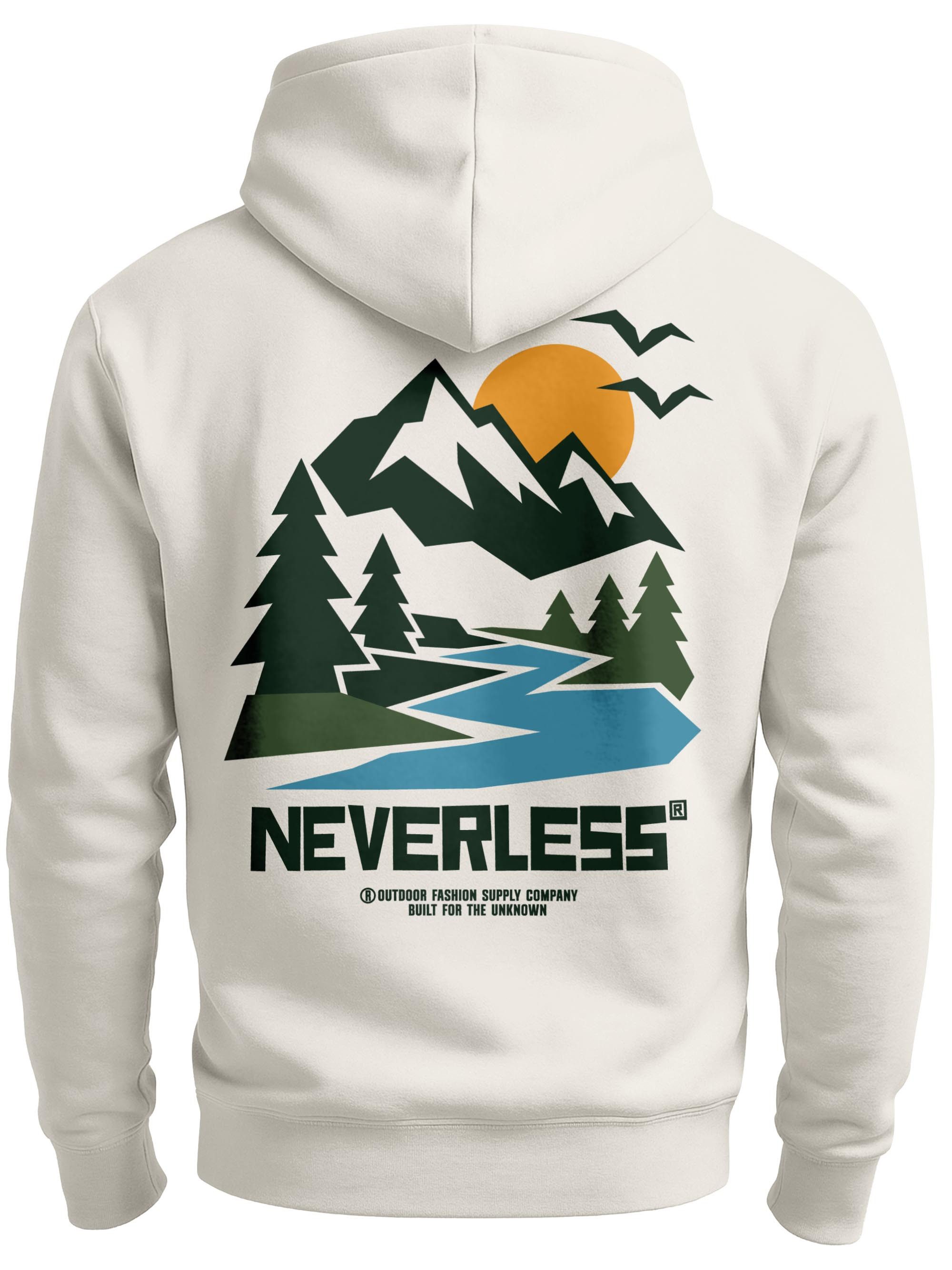 Neverless Hoodie Herren Hoodie Backprint - Built for the Unknown - Kapuzensweatshirt