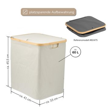 bremermann Wäschekorb Wäschesammler mit herausnehmbarem Sack & Deckel, ca. 60 Liter, beige