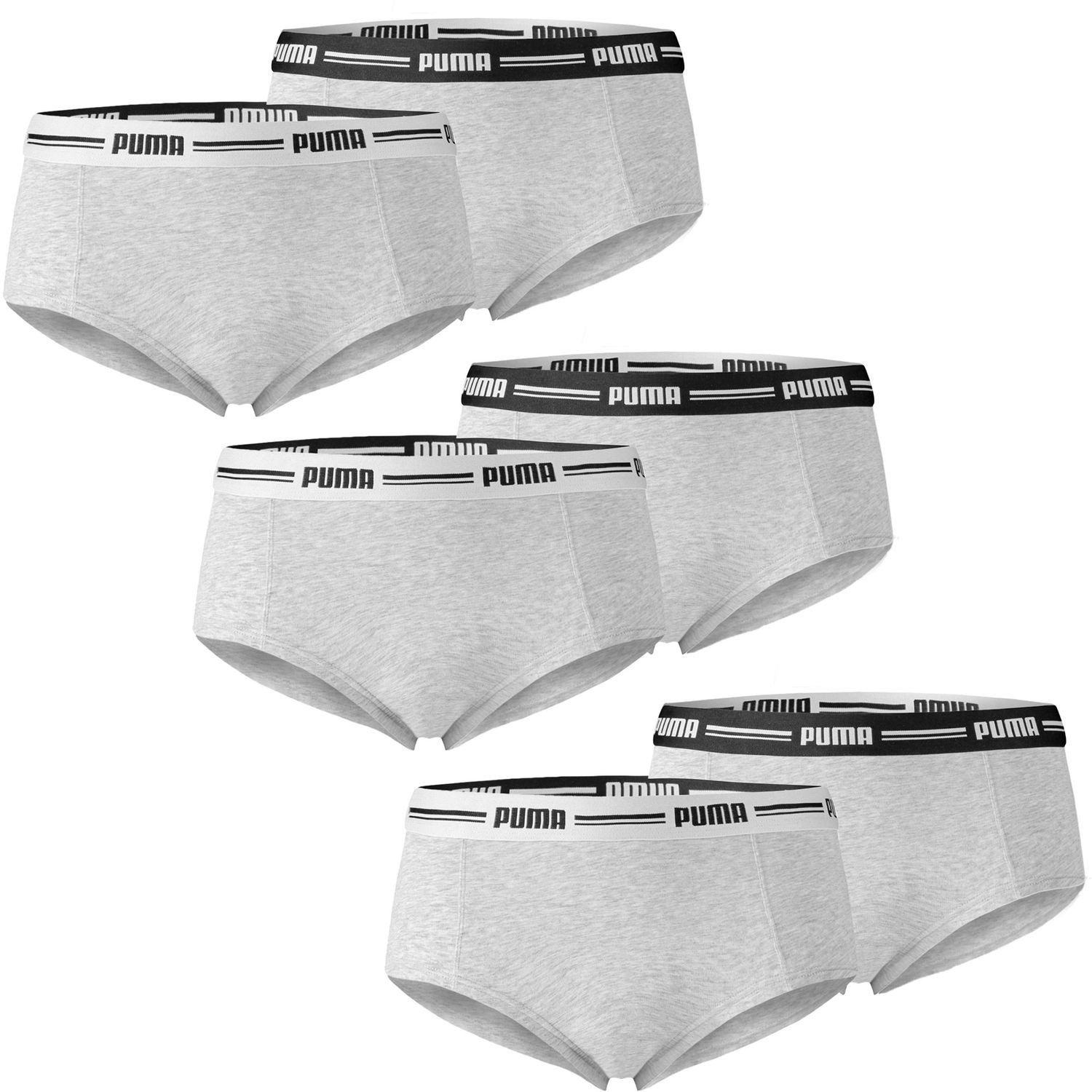 PUMA BODYWEAR Slip Mini-Shorts (Set, 6-St., 6er Pack) Mini Shorts, Logobund, Mid-Rise