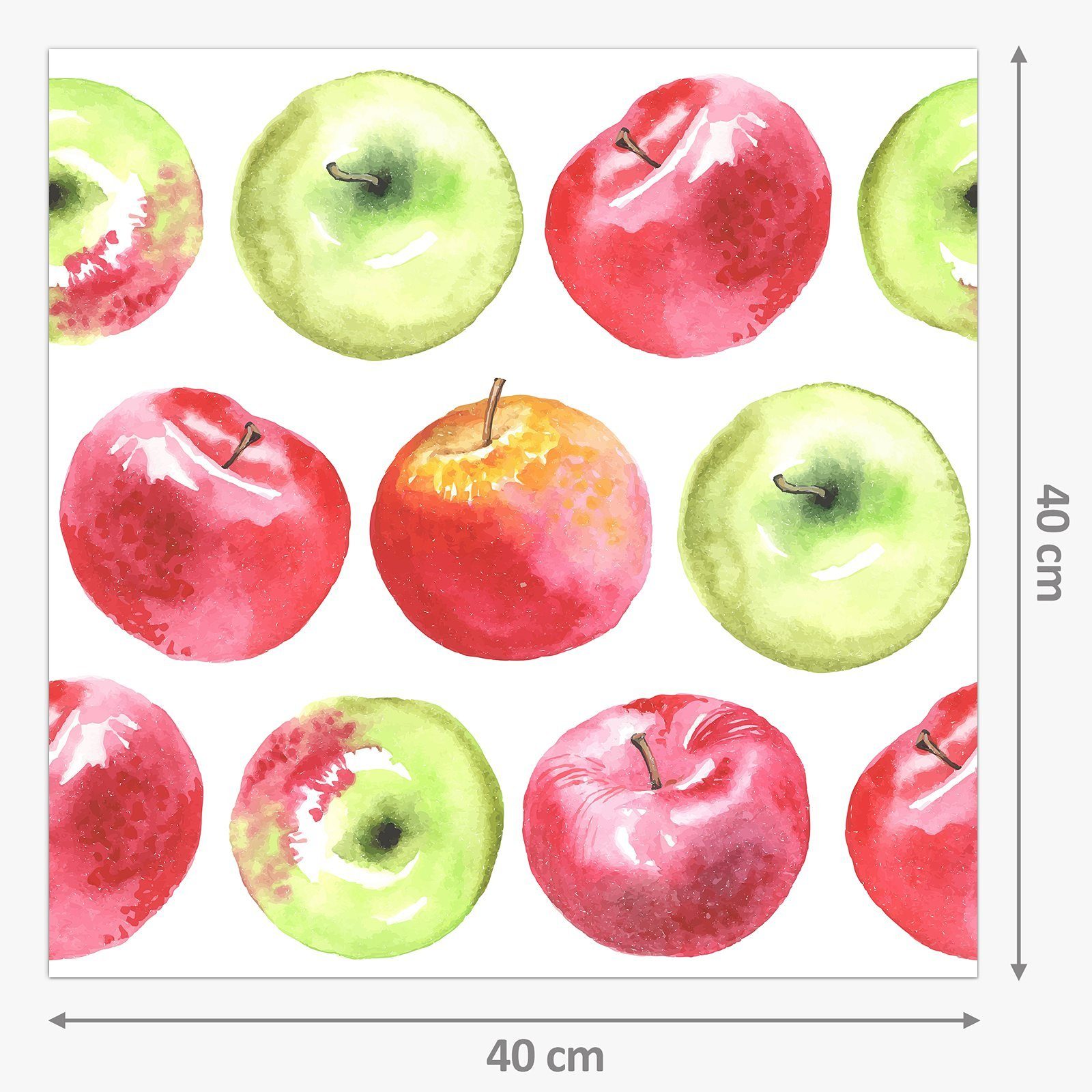 Aquarell Küchenrückwand Spritzschutz Muster Äpfel Glas Primedeco