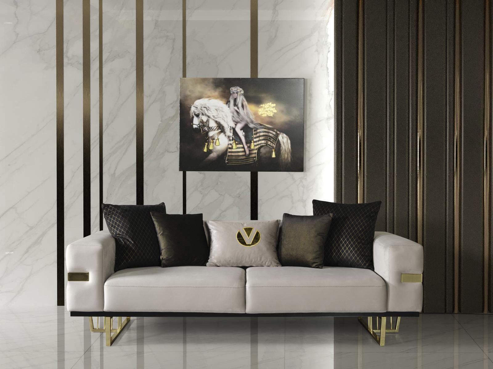 JVmoebel Sofa Sofa 3 Sitzer weiß Sofas Stil Luxus Wohnzimmer modernes, Made in Europa
