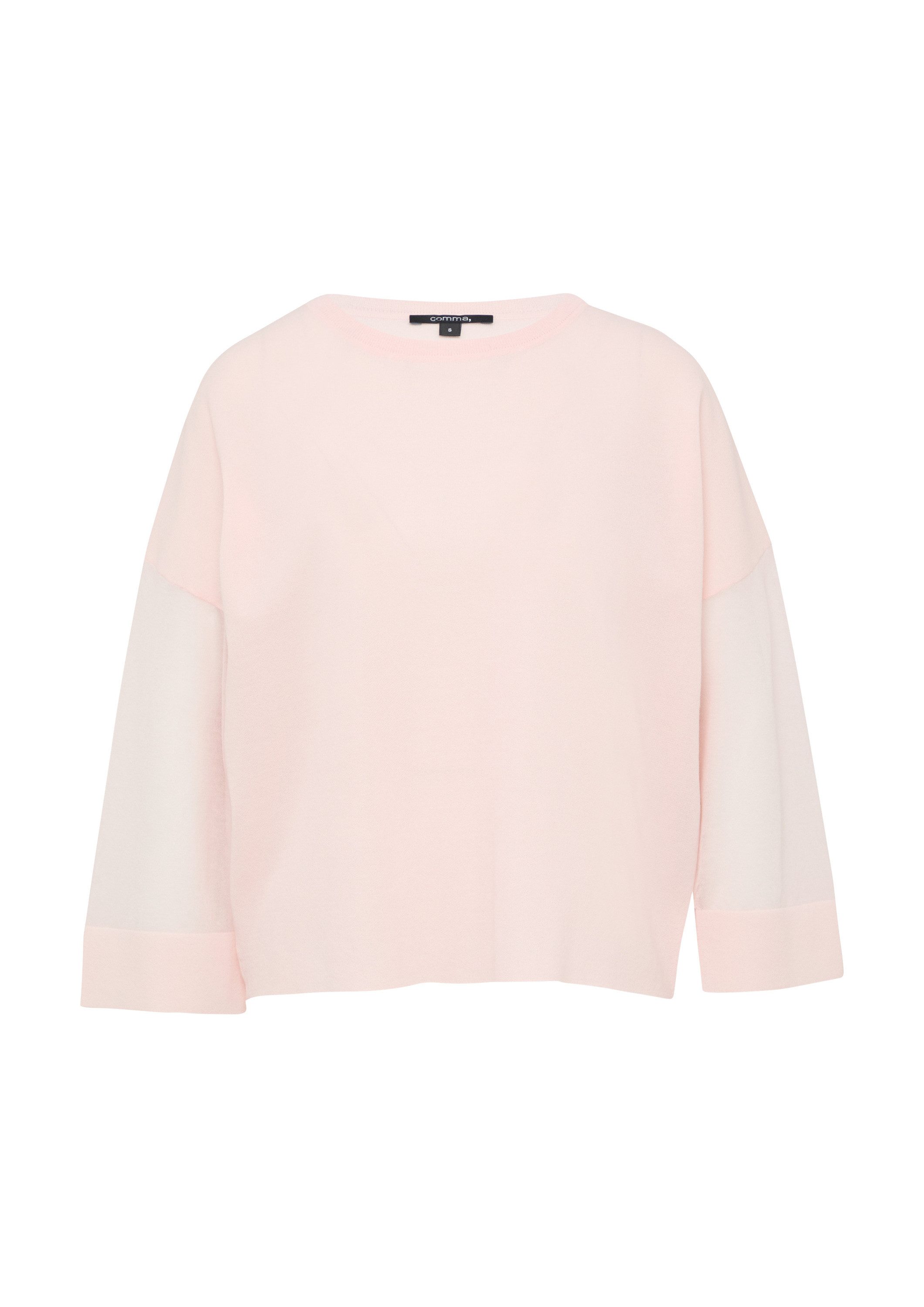 comma Longpullover Strickpullover Semi-transparentes Feinstrickshirt mit ve günstig online kaufen