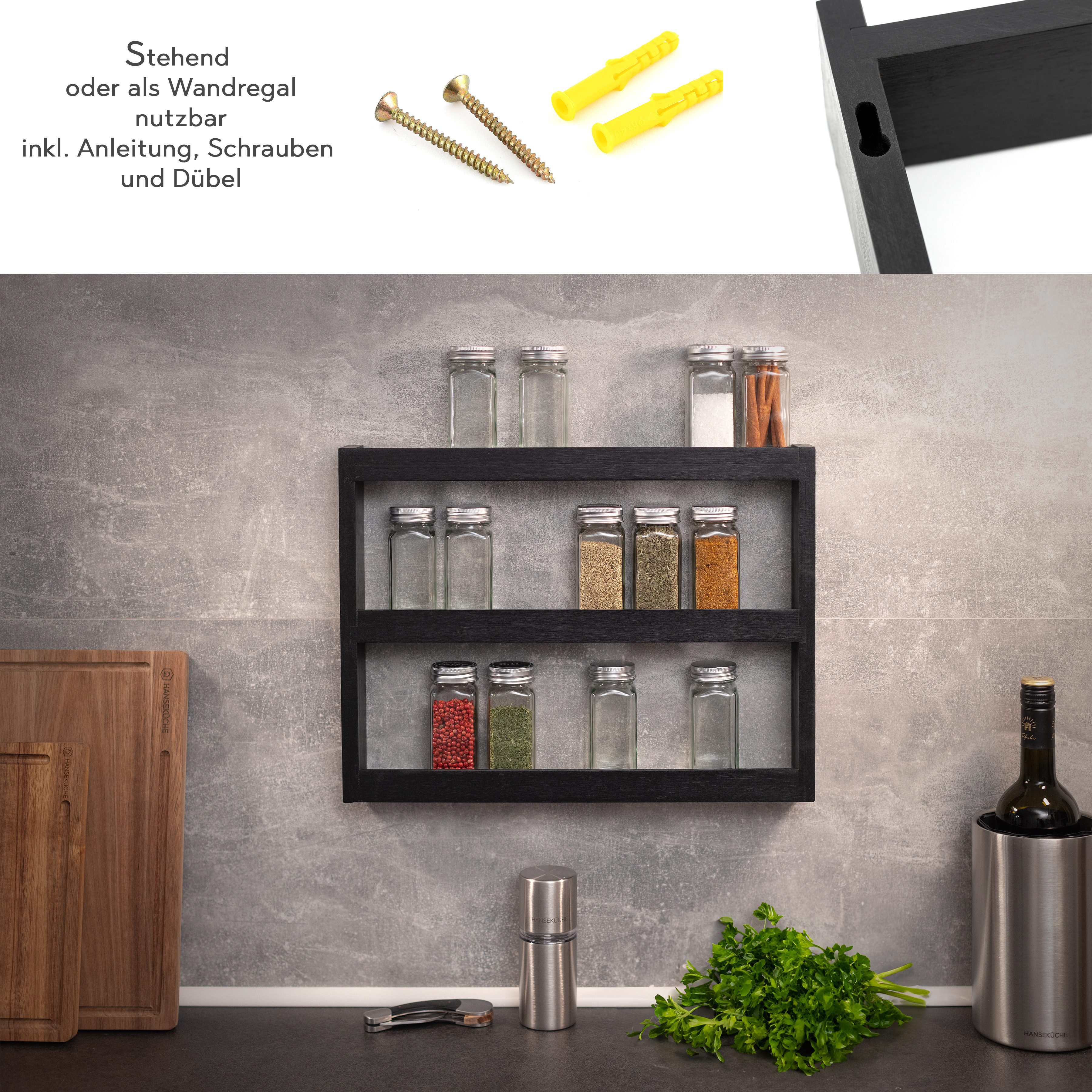 Hanseküche Gewürzregal Gewürzregal aus Holz – FSC®-zertifiziert, Komplettse günstig online kaufen