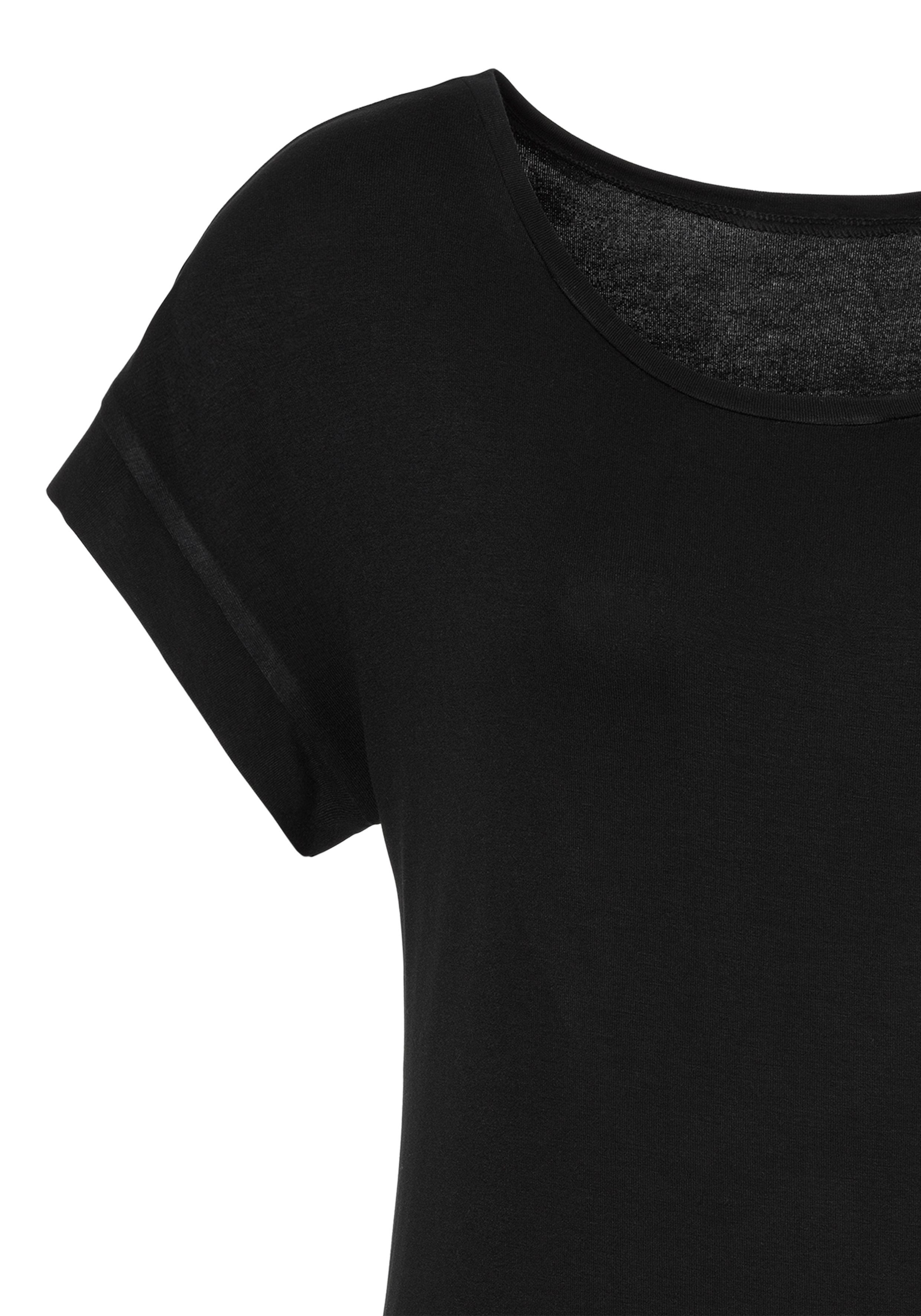 Vivance Kurzarmshirt mit Gummizug im Bund aus weichem Viskose-Stretch