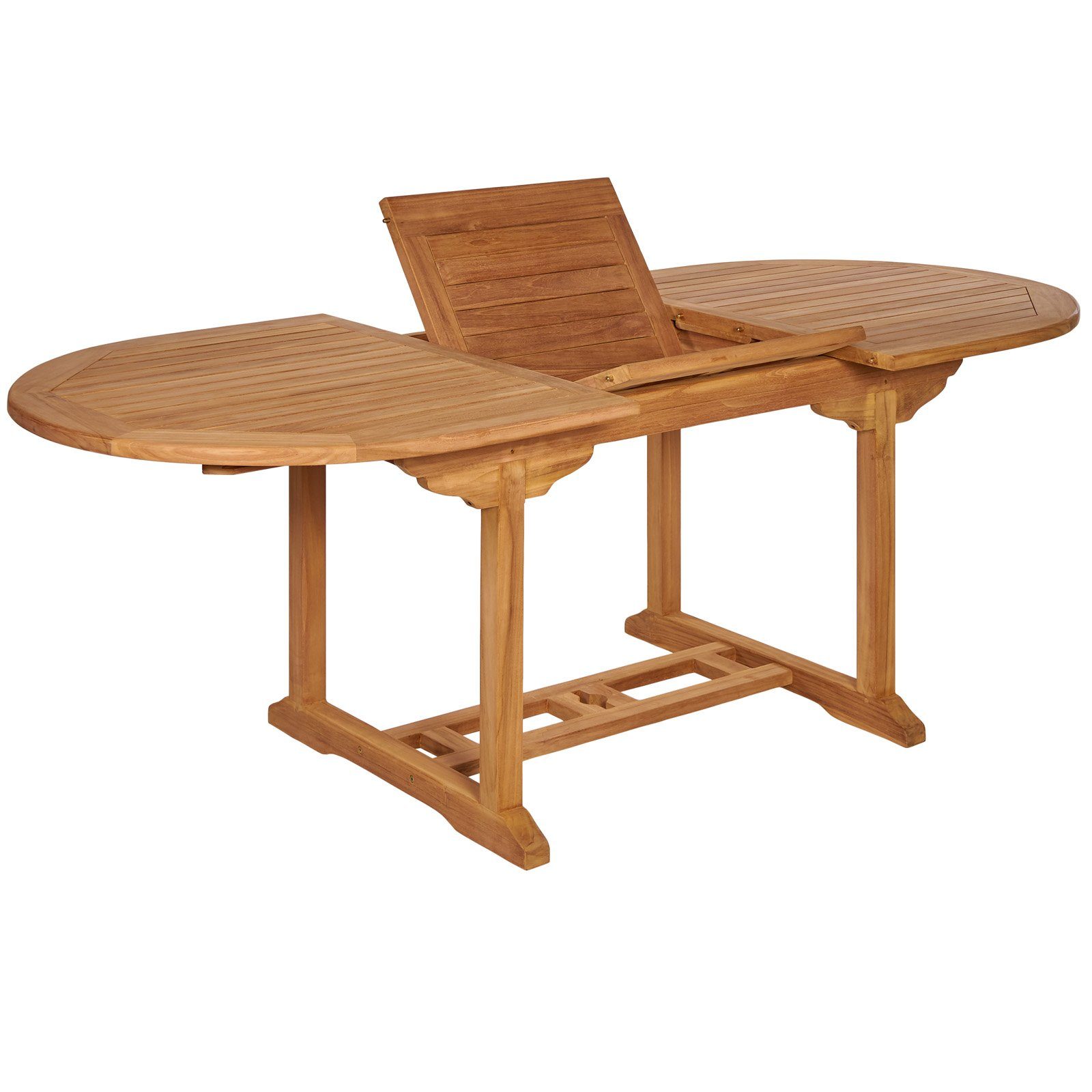 Garland Sitzgruppe Bari, 150-200cm Teak Klappbar (5-tlg), Holz Tisch Stühle Wetterfest Ausziehbar