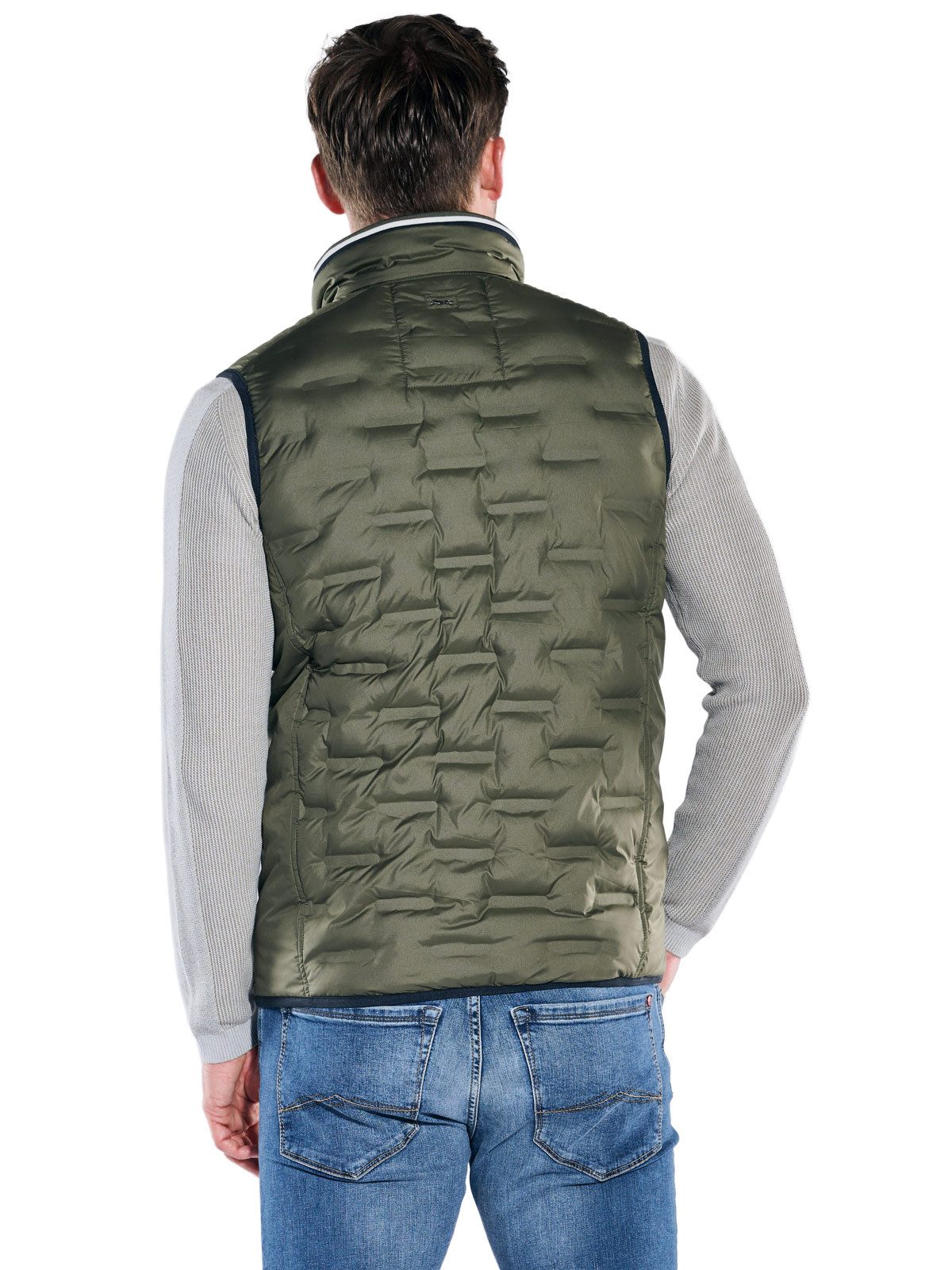 Engbers Kurzweste Herren Steppweste mit Stehkragen, Khaki