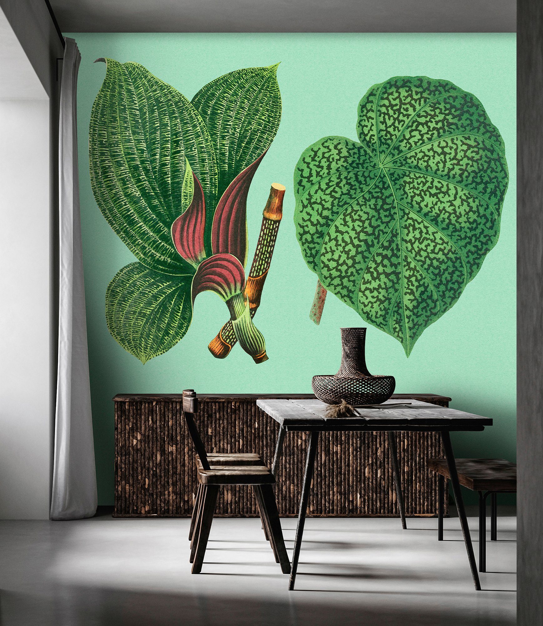Walls Patel Wand Leaf by living Fototapete Vlies, Garden, grün-grün glatt, walls