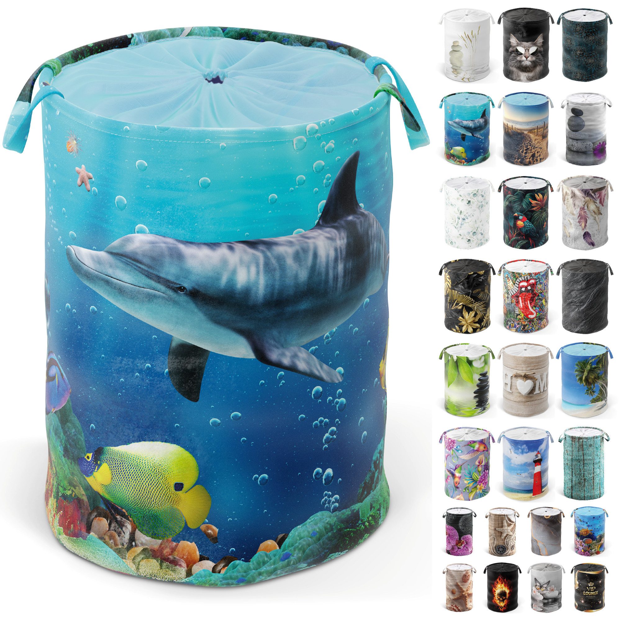 Sanilo Wäschekorb mit Motiv, viele schöne Wäschesammler zur Auswahl, Wäschesack mit Sichtschutz, 60 Liter, faltbar, kräftige Farben