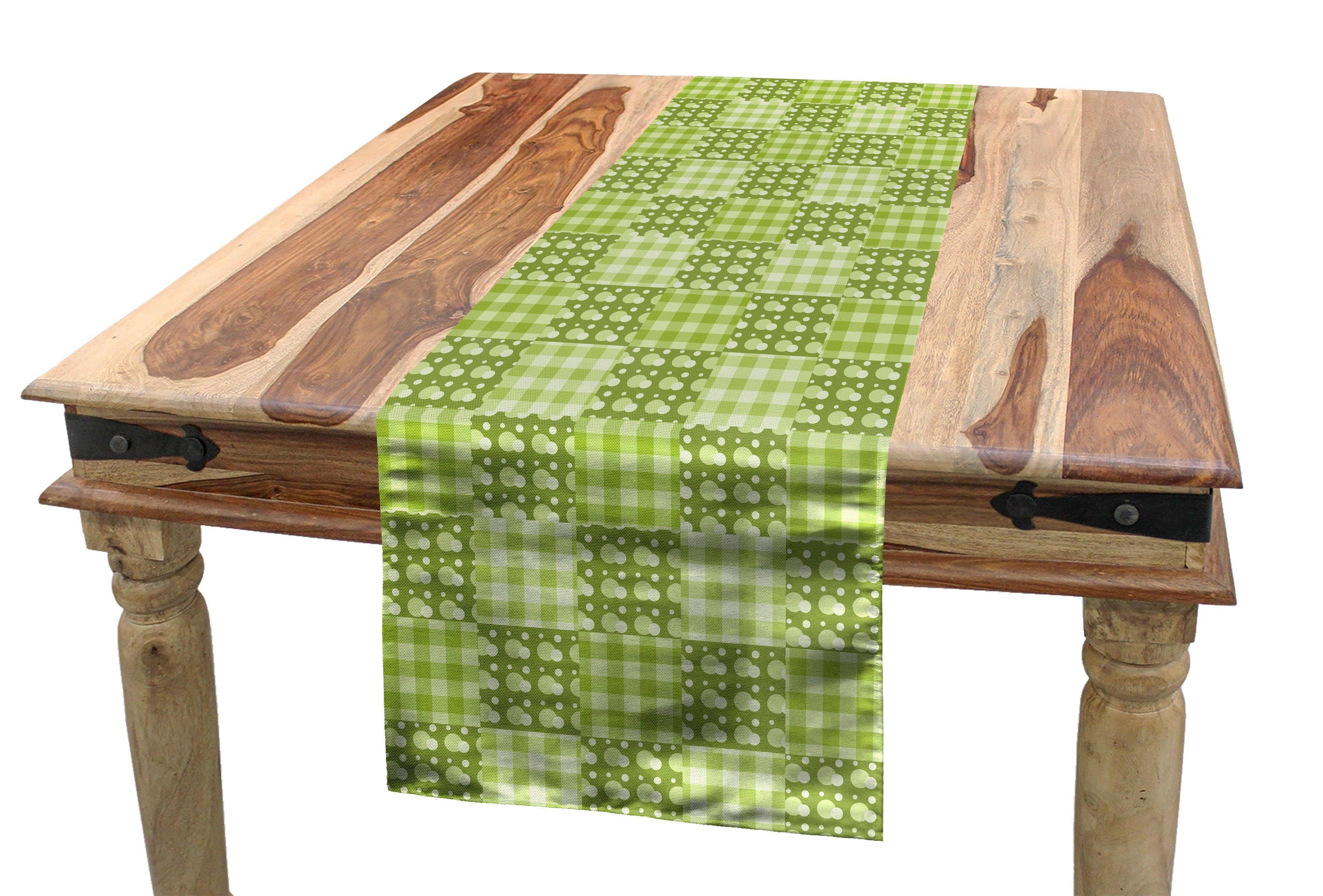 Tischläufer, Tischläufer Rechteckiger Esszimmer Küche Lime Kunstwerk Dekorativer Abakuhaus Einfaches Green Patchwork