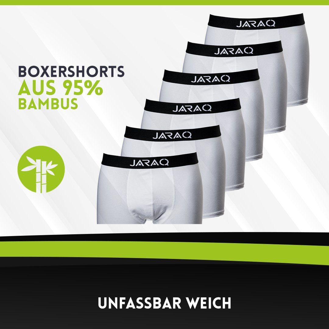 JARAQ Boxer Bambus S für Perfekte Weiß Pack - Herren JARAQ Unterhosen 6er Passform 4XL Männer Boxershorts