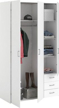 Home affaire Kleiderschrank graue Stangengriffe, einfache Selbstmontage, 200,4 x 115,8 x 49,5 cm