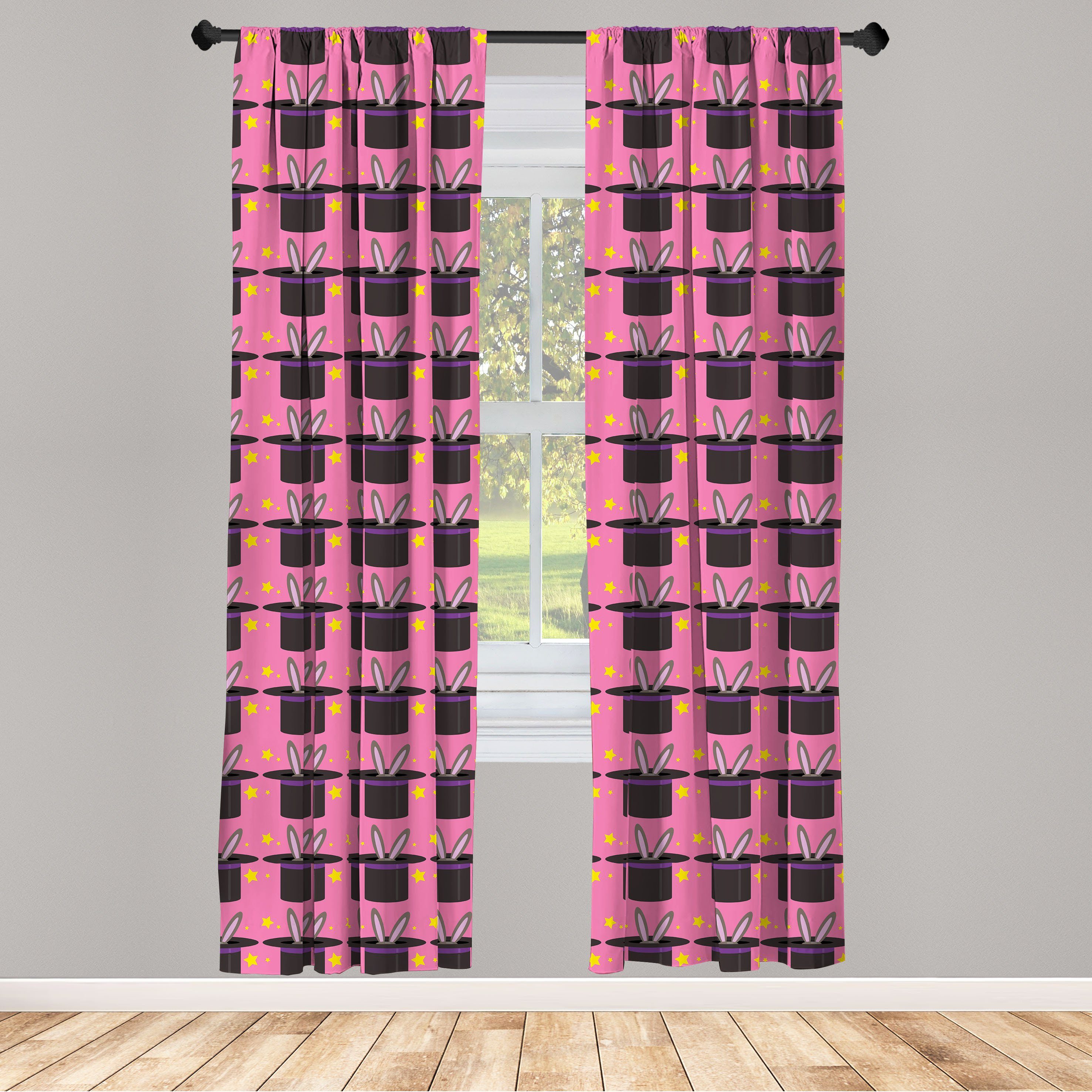 Microfaser, Dekor, Schlafzimmer Hüten Zauberer Wohnzimmer in für Häschen-Ohren Abakuhaus, Vorhang den Gardine