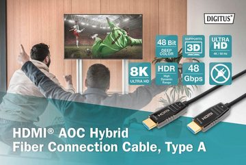 Digitus HDMI® AOC Hybrid Glasfaserkabel, UHD 8K SAT-Kabel, HDMI Typ A (3000 cm)