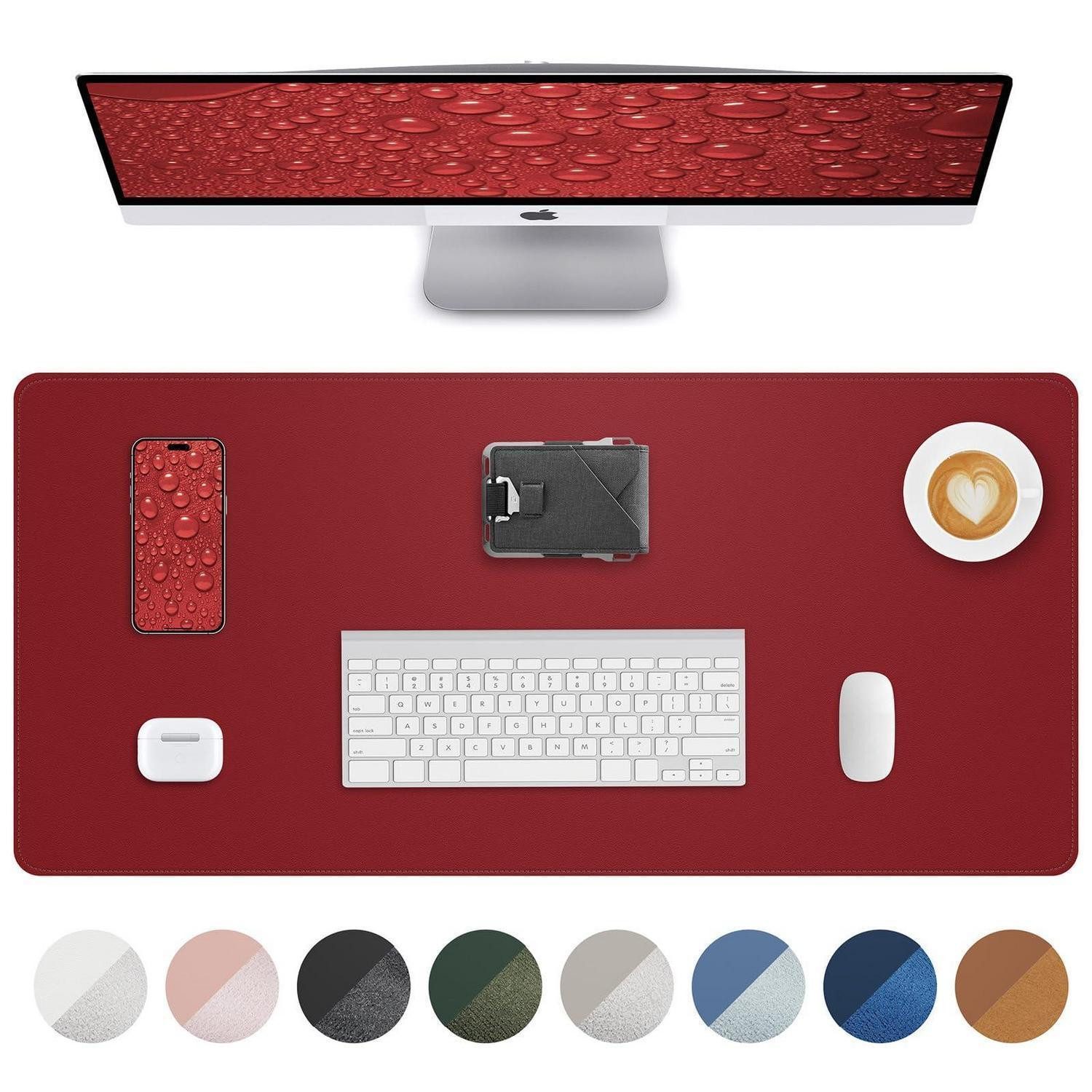 LuxusKollektion Schreibtischunterlage Schreibtischunterlage PU Leder Rot 80x40cm