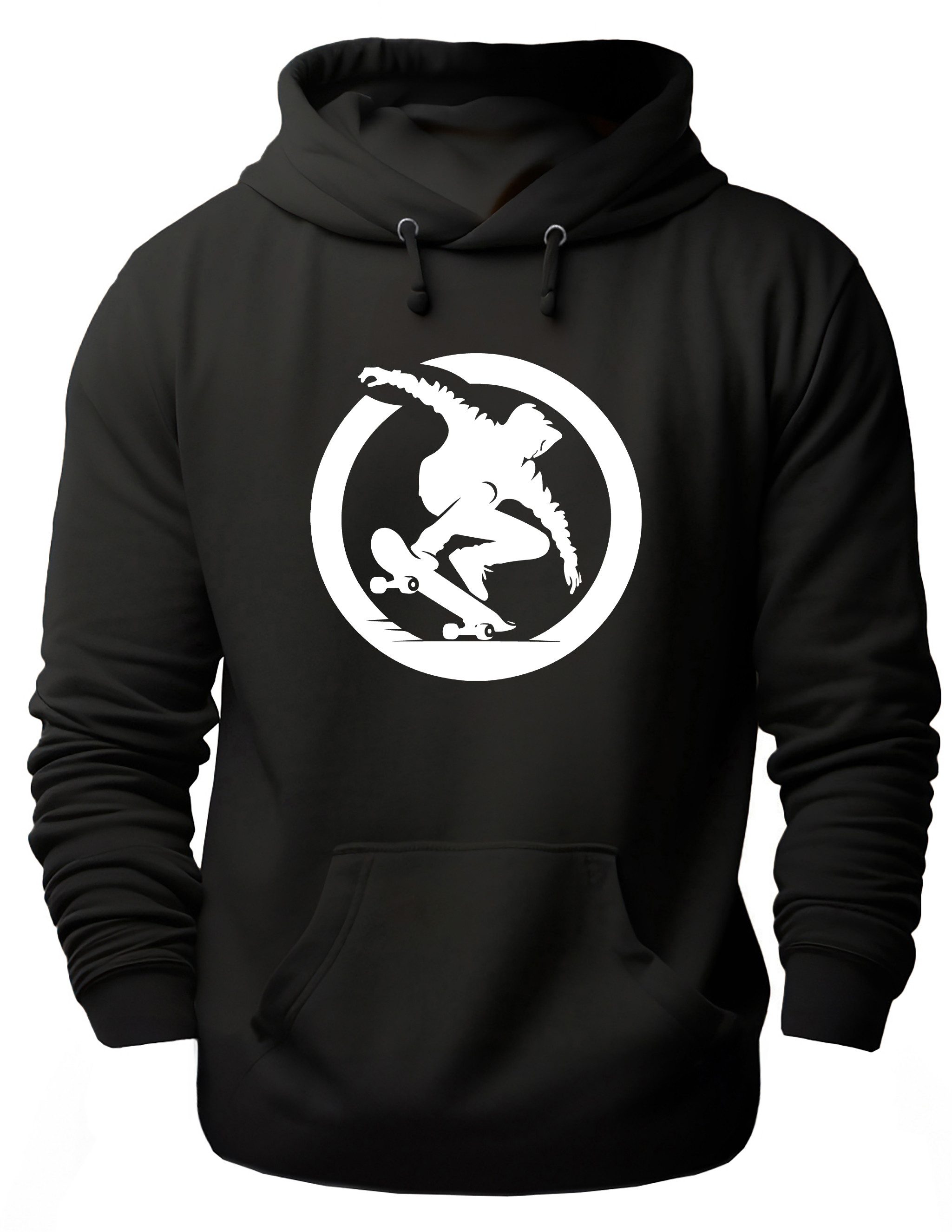 MyDesign24 Hoodie Skater Kapuzen Pulli - Skateboarder im Kreis Herren und Damen Kapuzensweater - Skater Hoodie i733