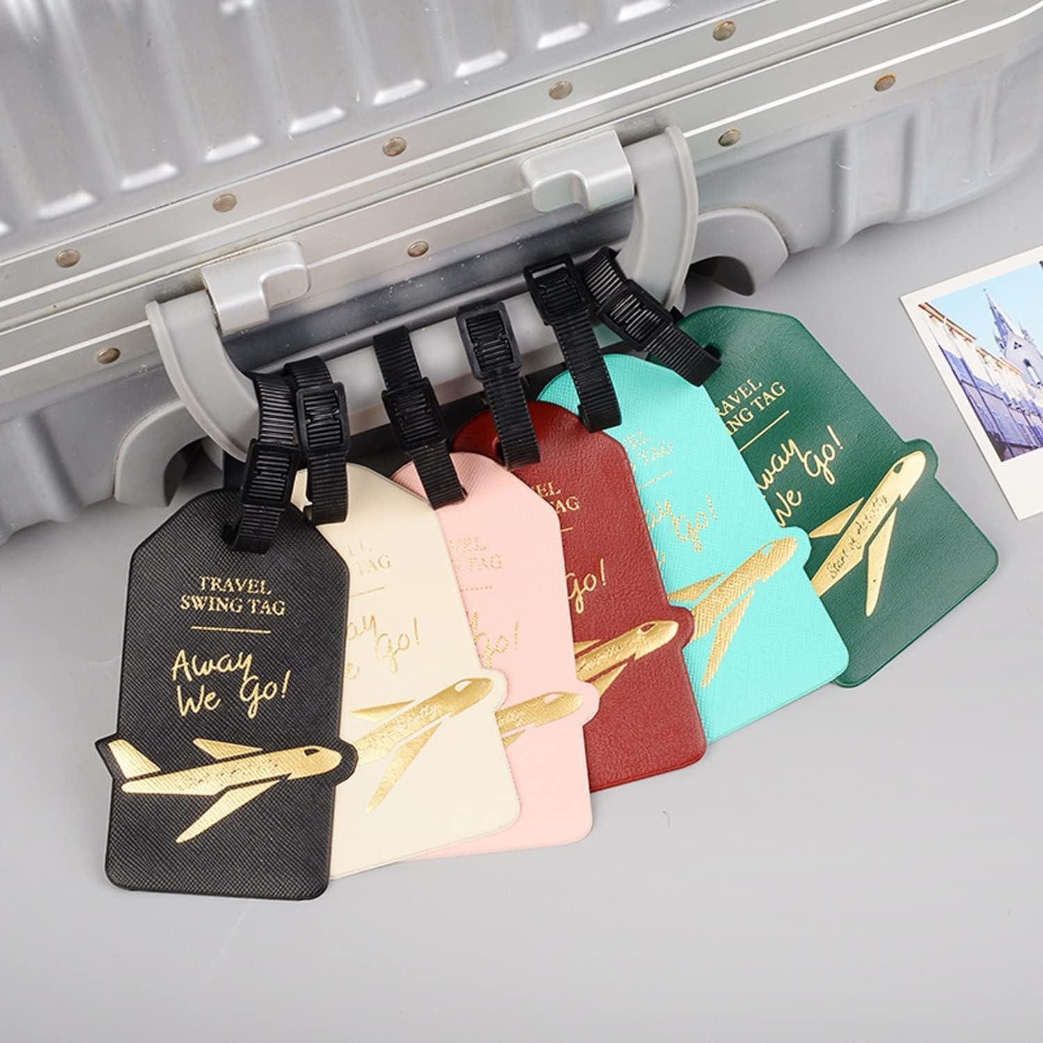 LuxusKollektion Gepäckanhänger Gepäckanhänger Leder Flugzeug Koffer 2 Stück #002 Airplane