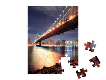puzzleYOU Puzzle Nahaufnahme der New York City Manhattan Bridge, 48 Puzzleteile, puzzleYOU-Kollektionen USA