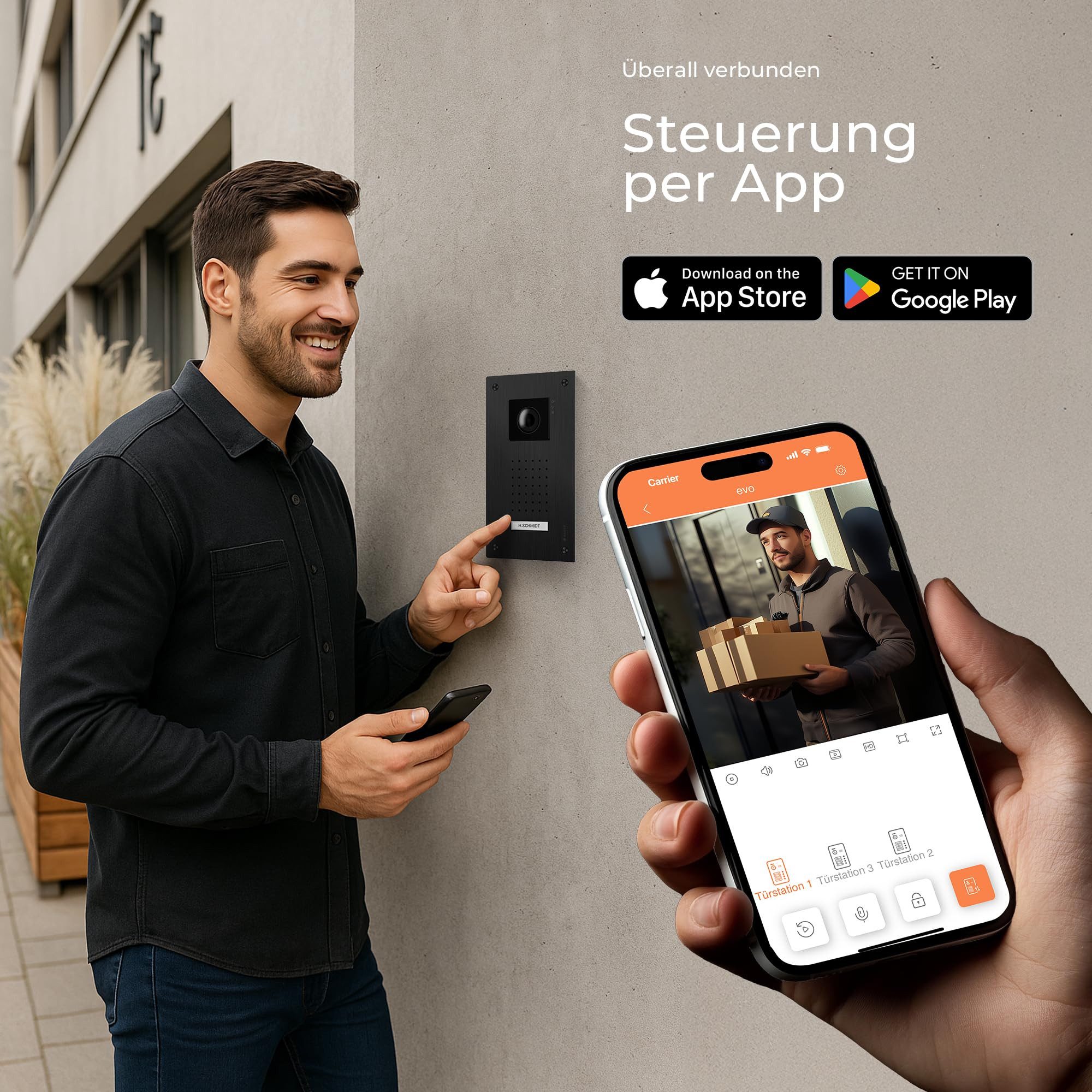 Balter Video-Türsprechanlage ENTRI-L-SET-BLACK (Komplettset, 1-tlg., Touch Smartphone App HD Video) – Bild 4 von 5