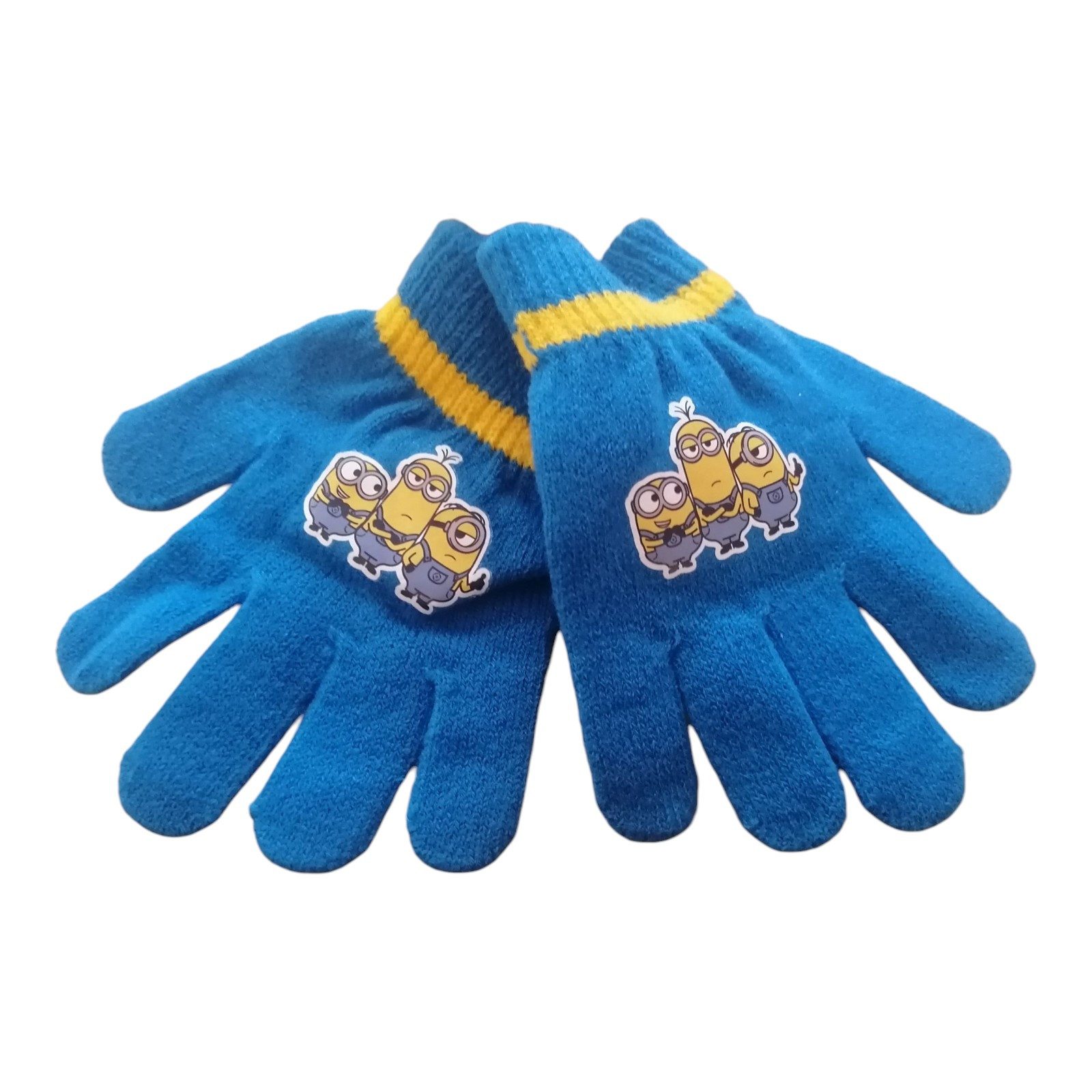 Minions Strickhandschuhe Kinder Strick-Handschuhe Minions, blau, OneSize ca. 4–8 Jahre