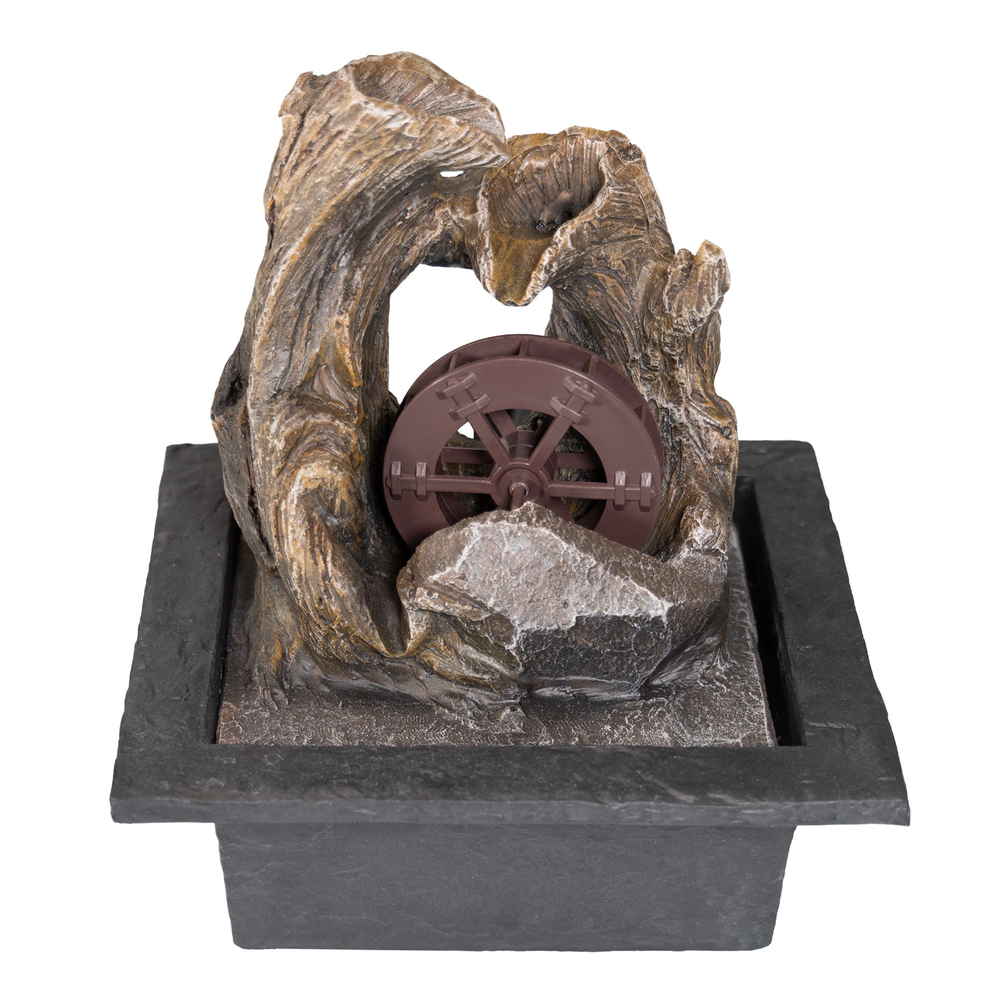 Lemodo Zimmerbrunnen Tischbrunnen mit drehendem Wasserrad, 21,5 cm Breite